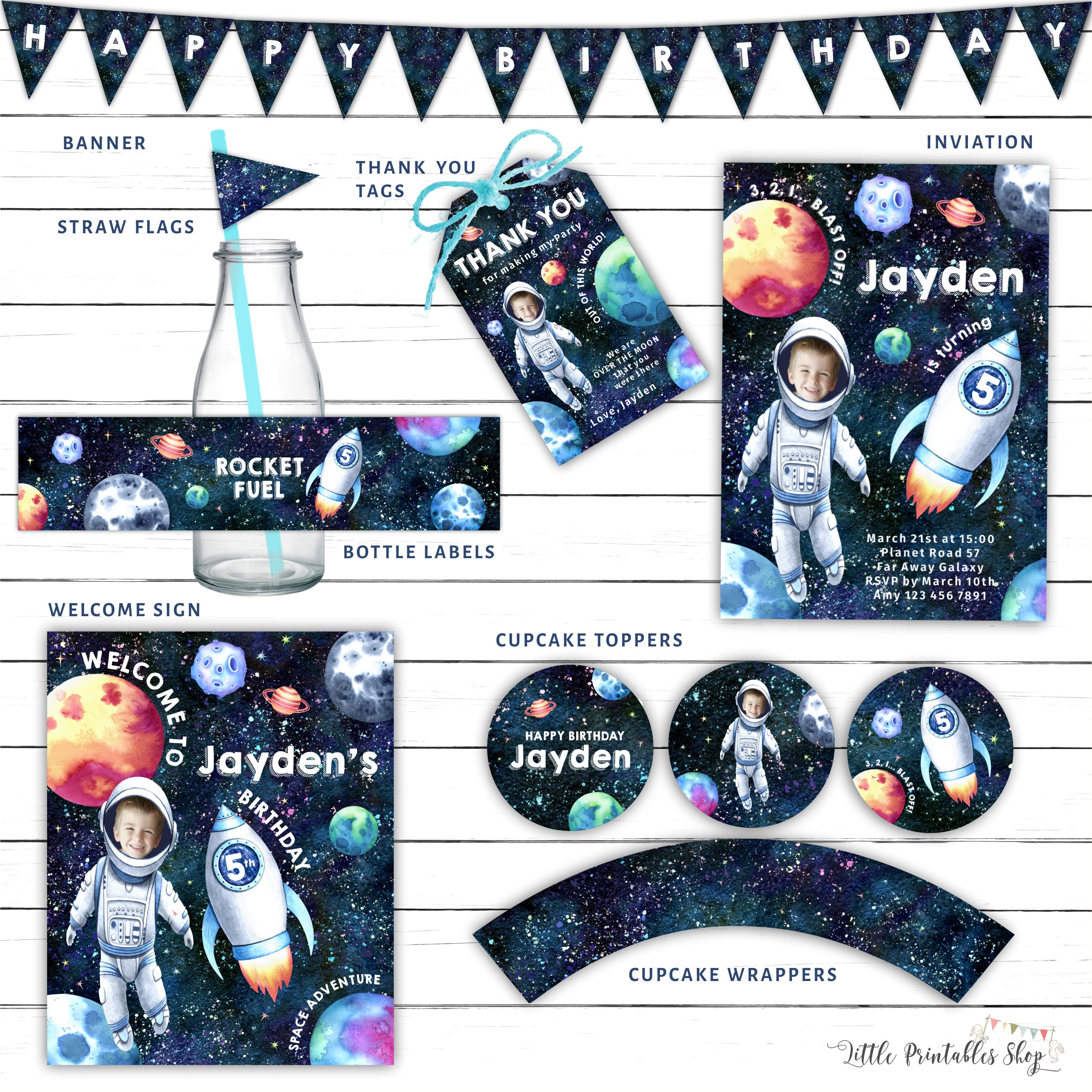 Space Photo Printable Set design preview