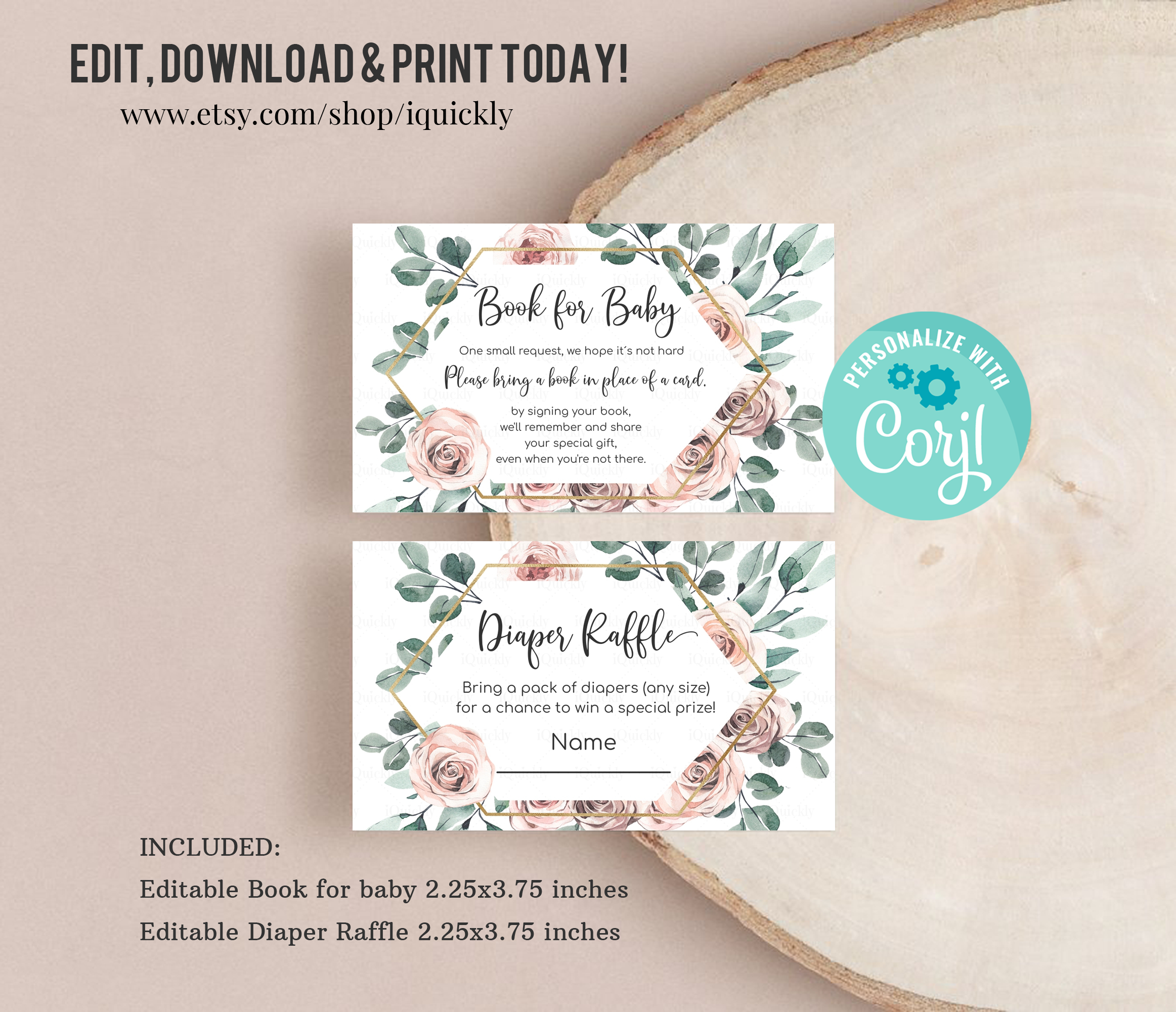 BH1-BOHO Diaper Raffle, Book for Baby design preview
