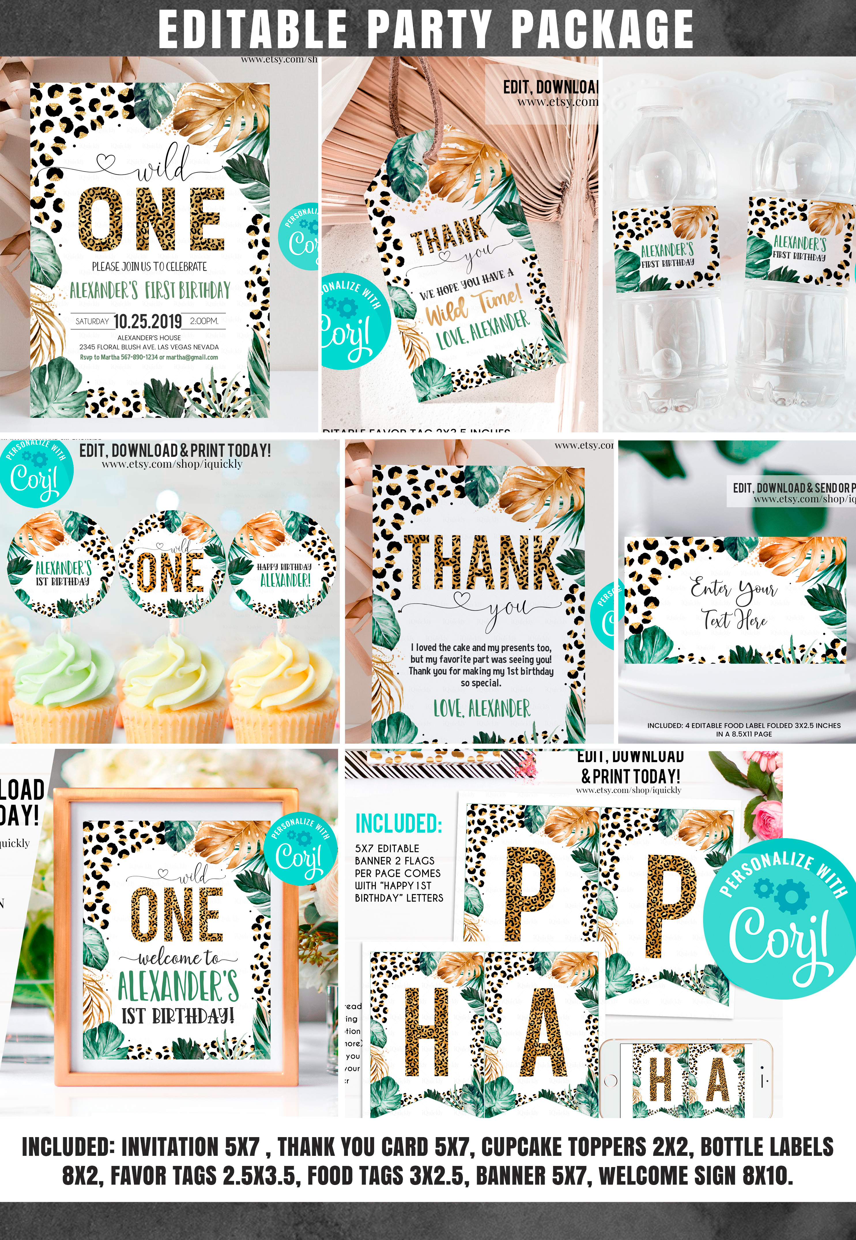 LE001 - Leopard print party package design preview