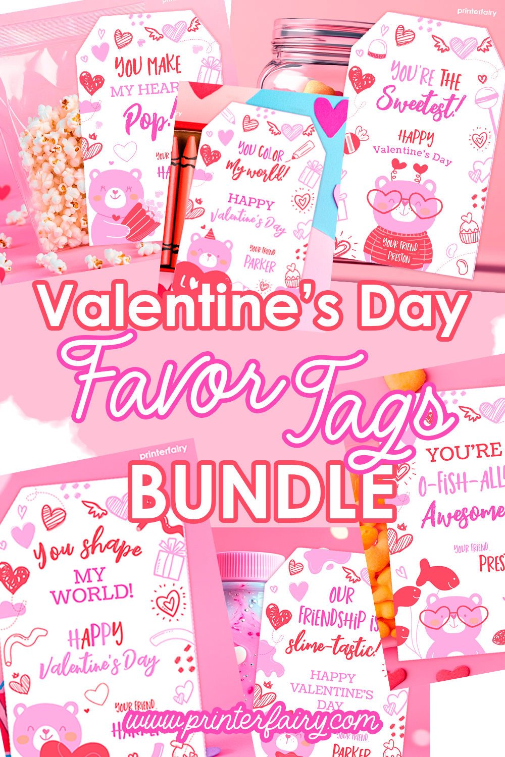 Valentine's Day Favor Tags Bundle design preview
