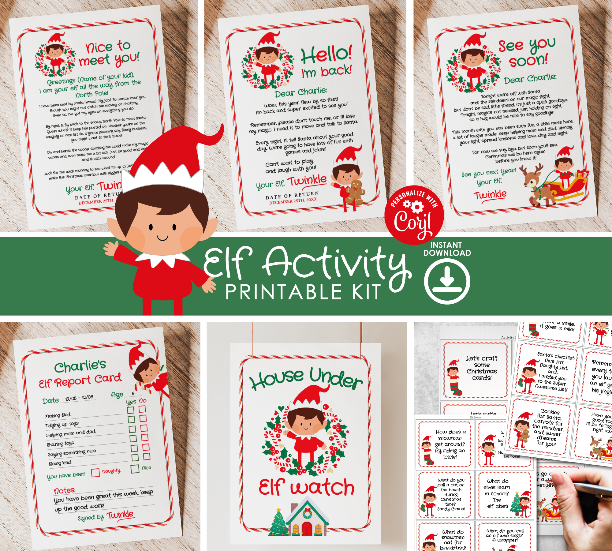 Christmas Elf Activity Bundle - www.printerfairy.com design preview