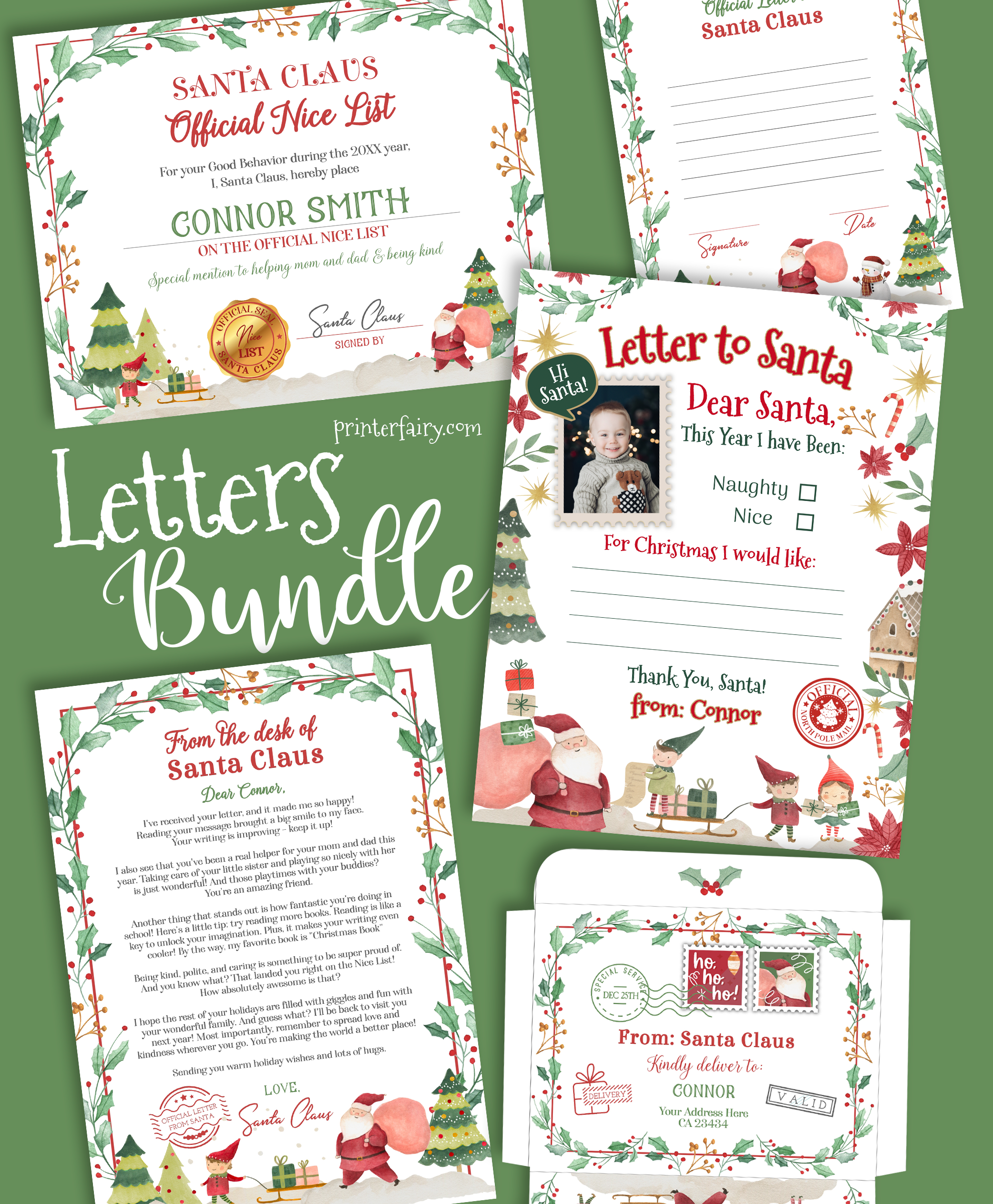 BUNDLE_Christmas_ Letter to Santa (Elves) - www.printerfairy.com design preview