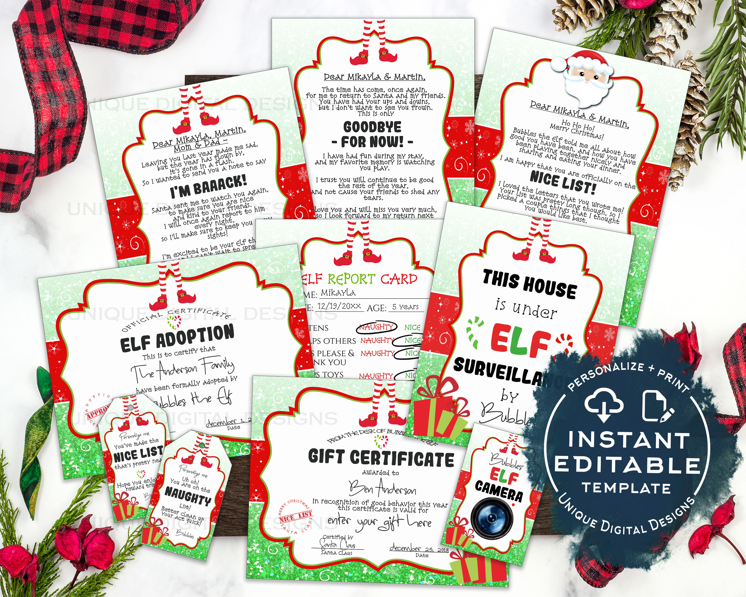 Elf Kit - Christmas Glitter Green design preview