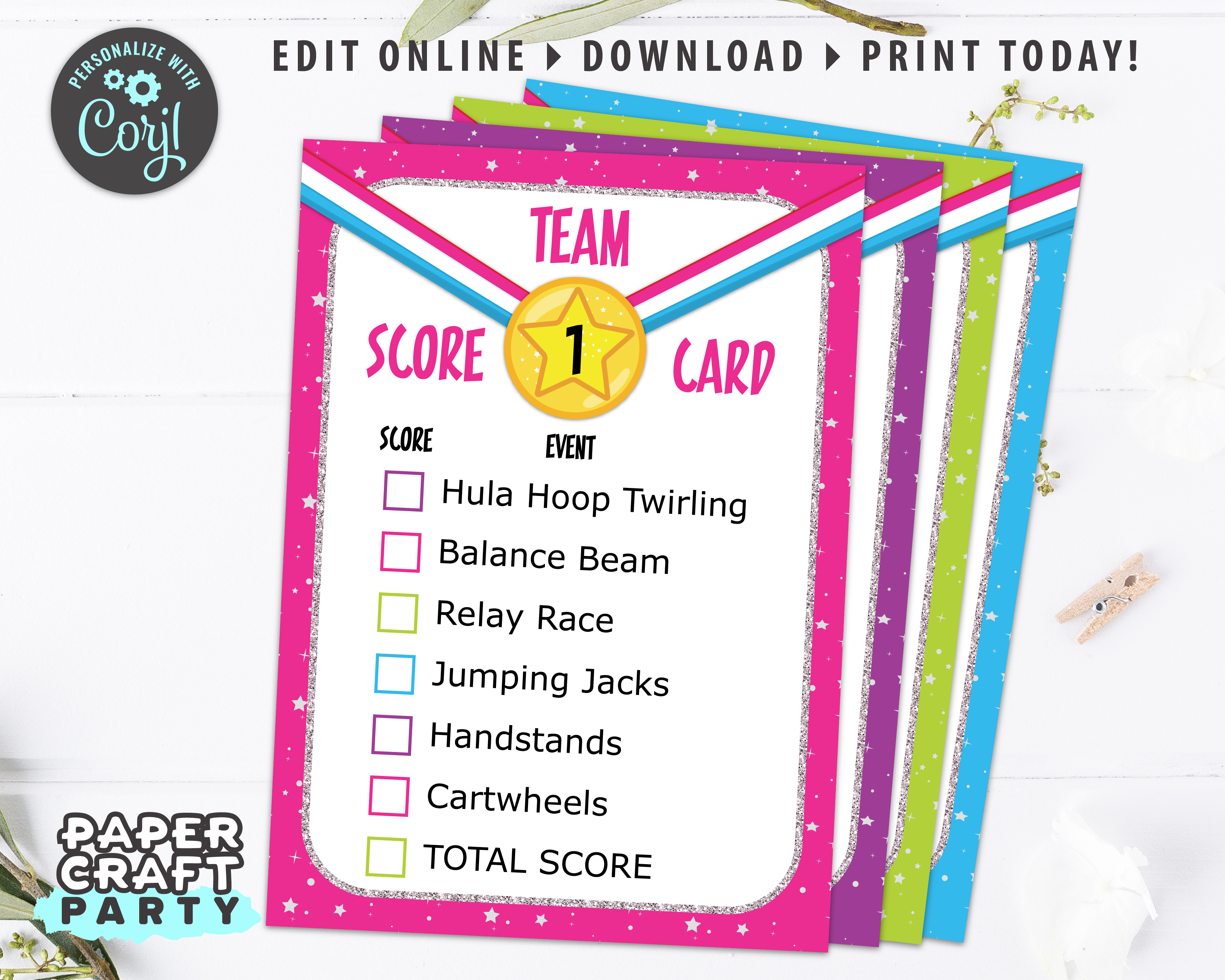 Gymnastics Score Cards 0021 design preview