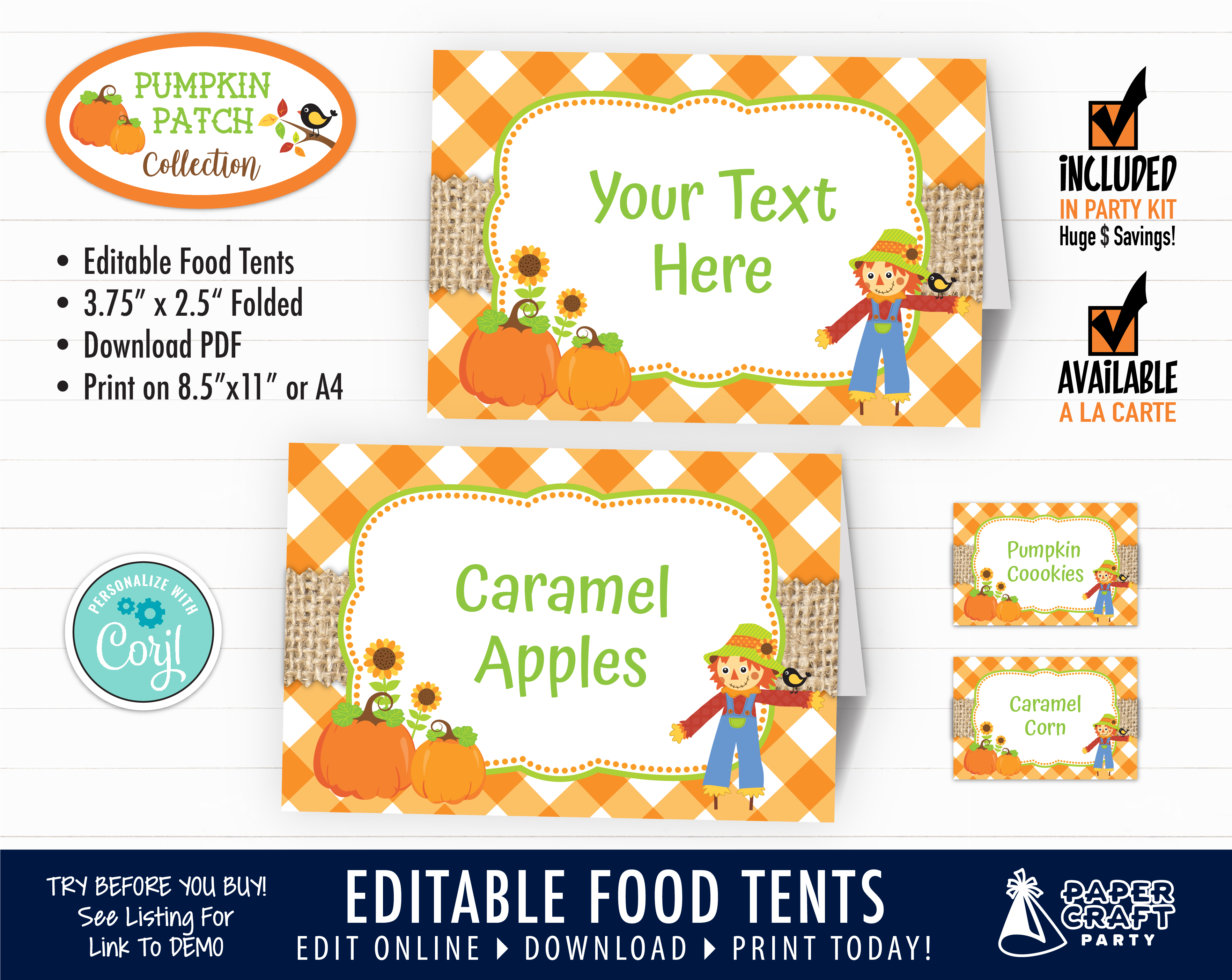 Pumpkin Party Food Tents design preview