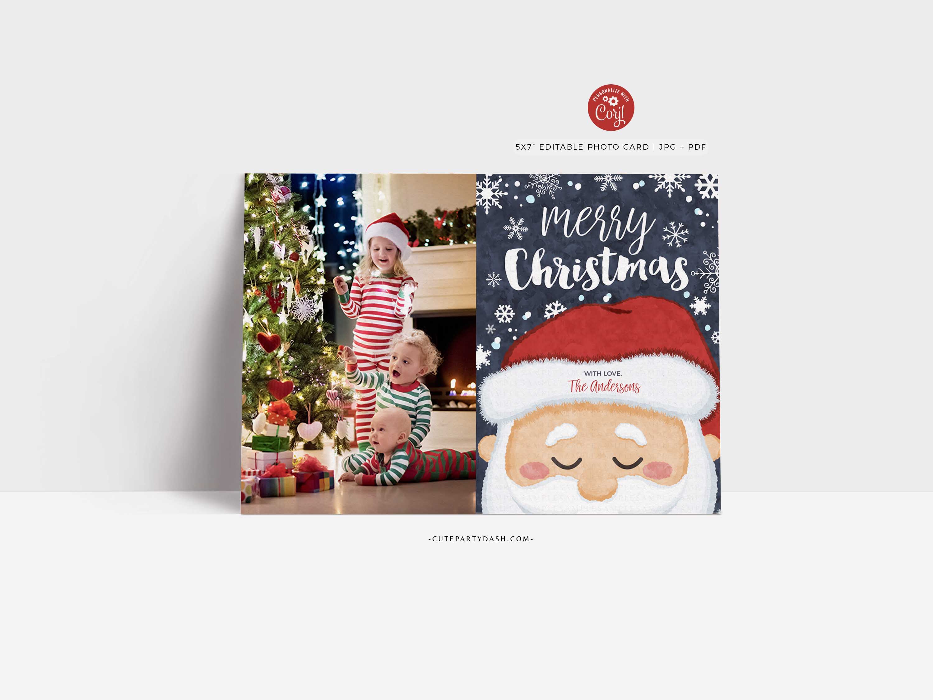 Christmas Santa Photo Card - 5x7"- C27 design preview