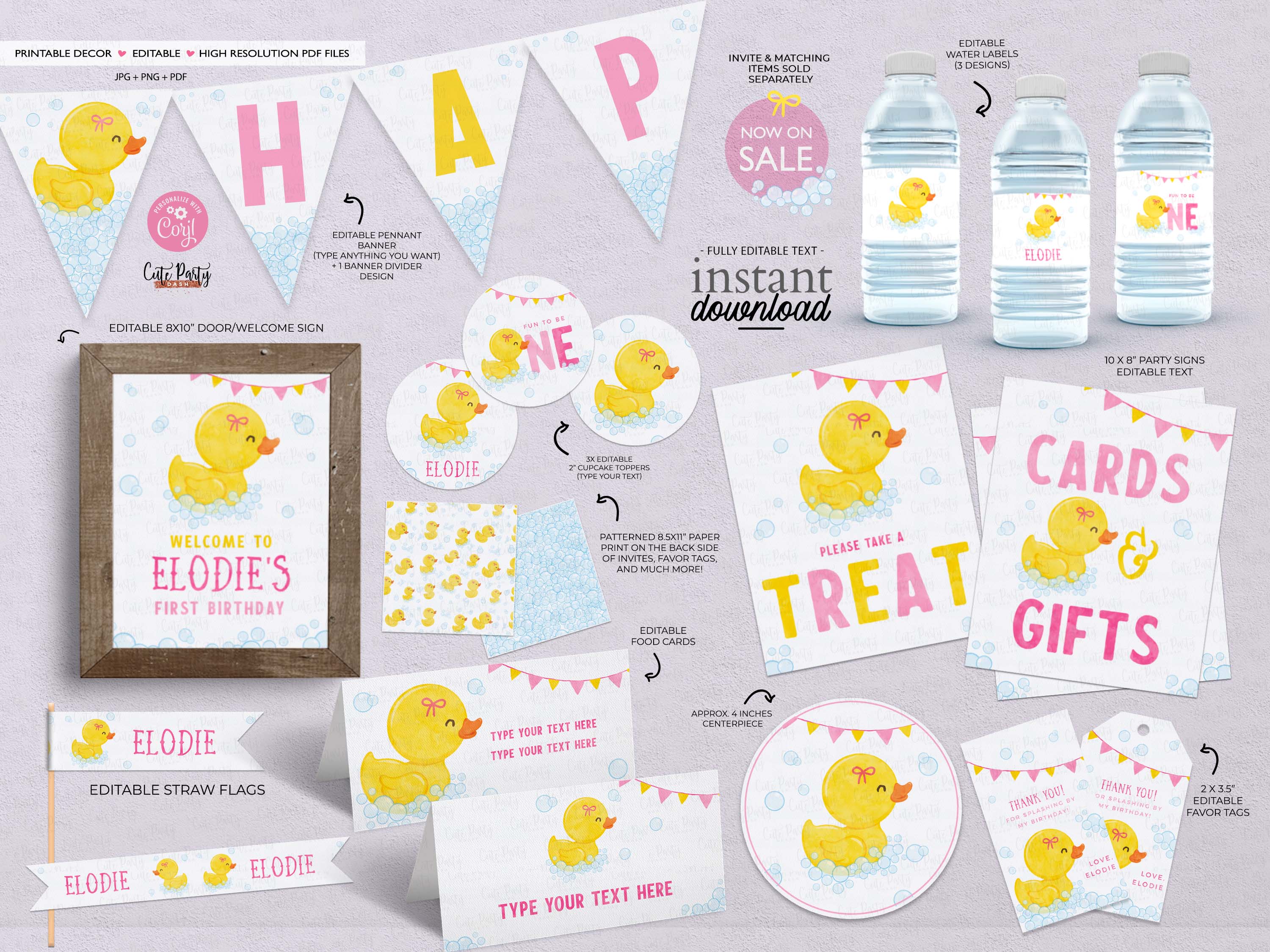 Rubber Duck Decor Party Bundle  - 428 design preview