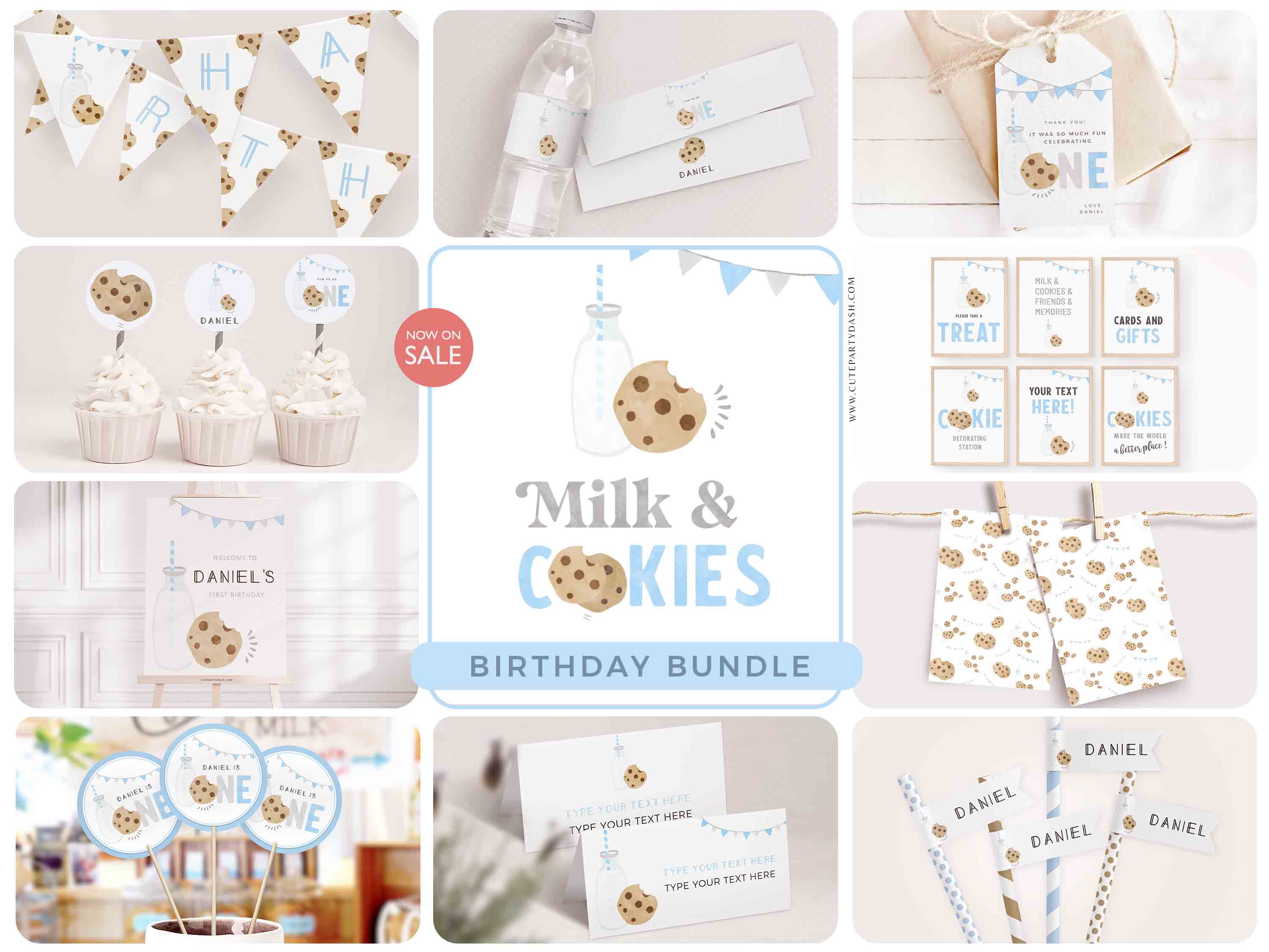 Milk and Cookies Party Decor Bundle - #526 design preview