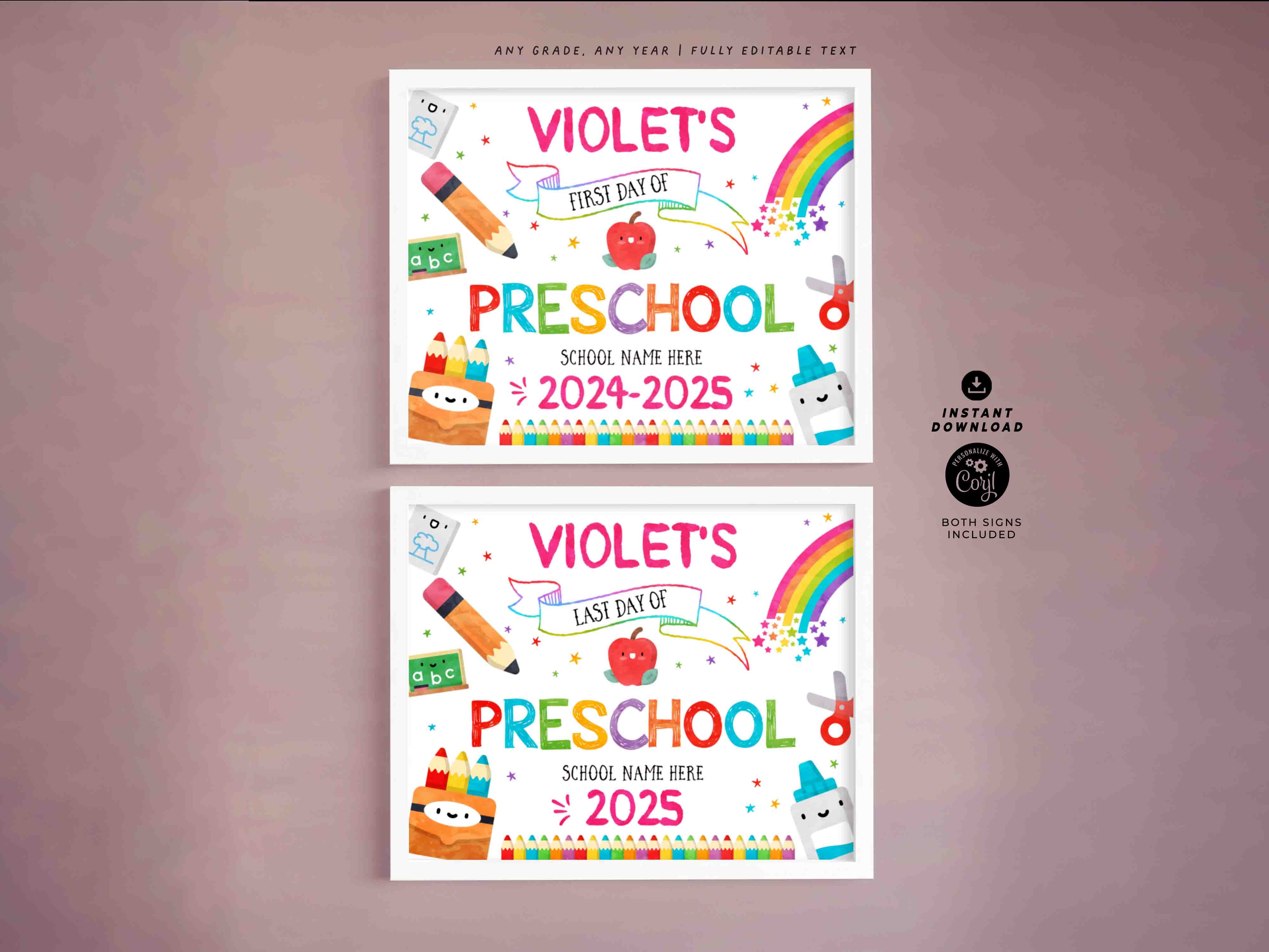 Back to School of Preschool SignBundle  - SC019 design preview