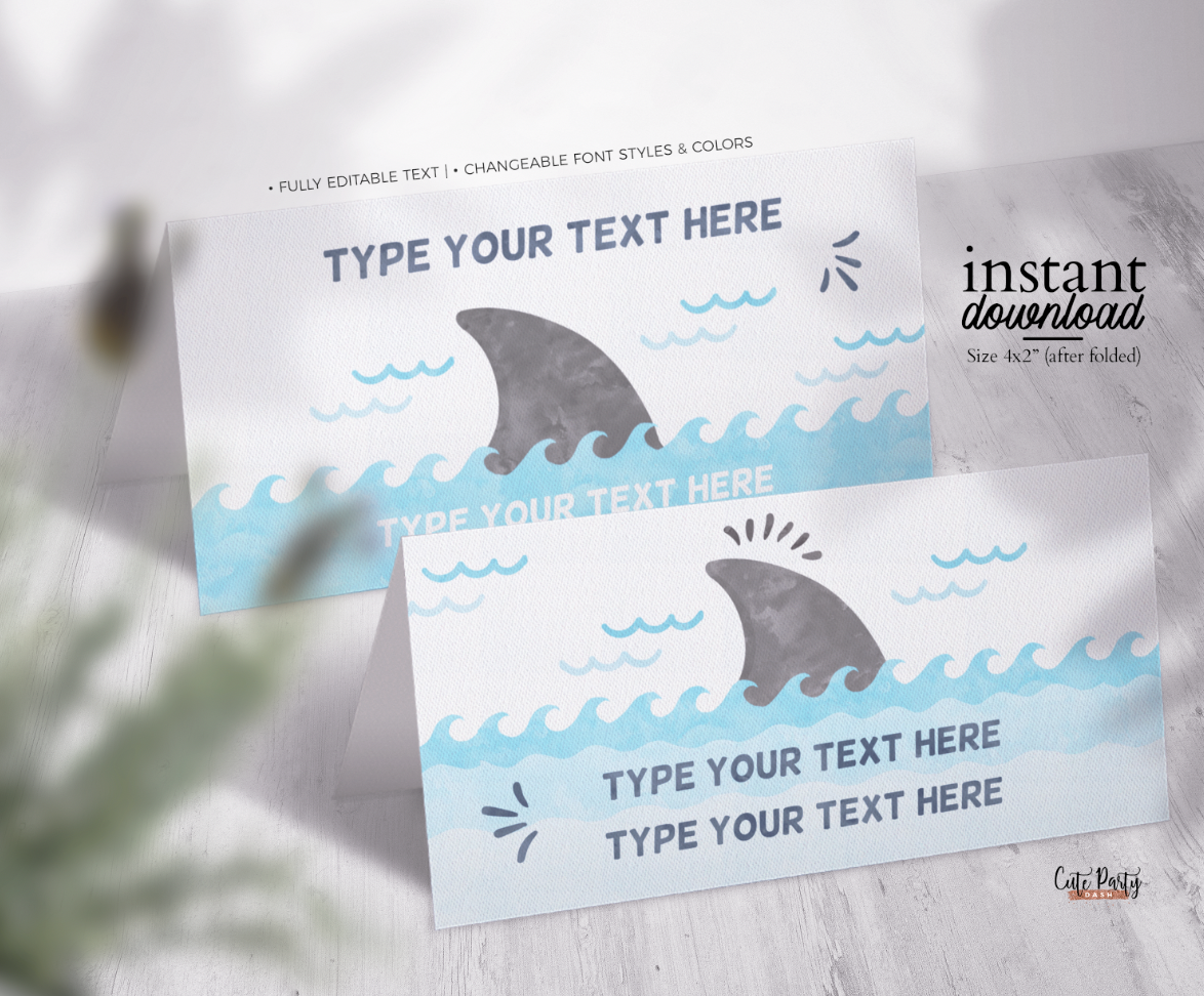 Shark Party Food Card - #463 design preview