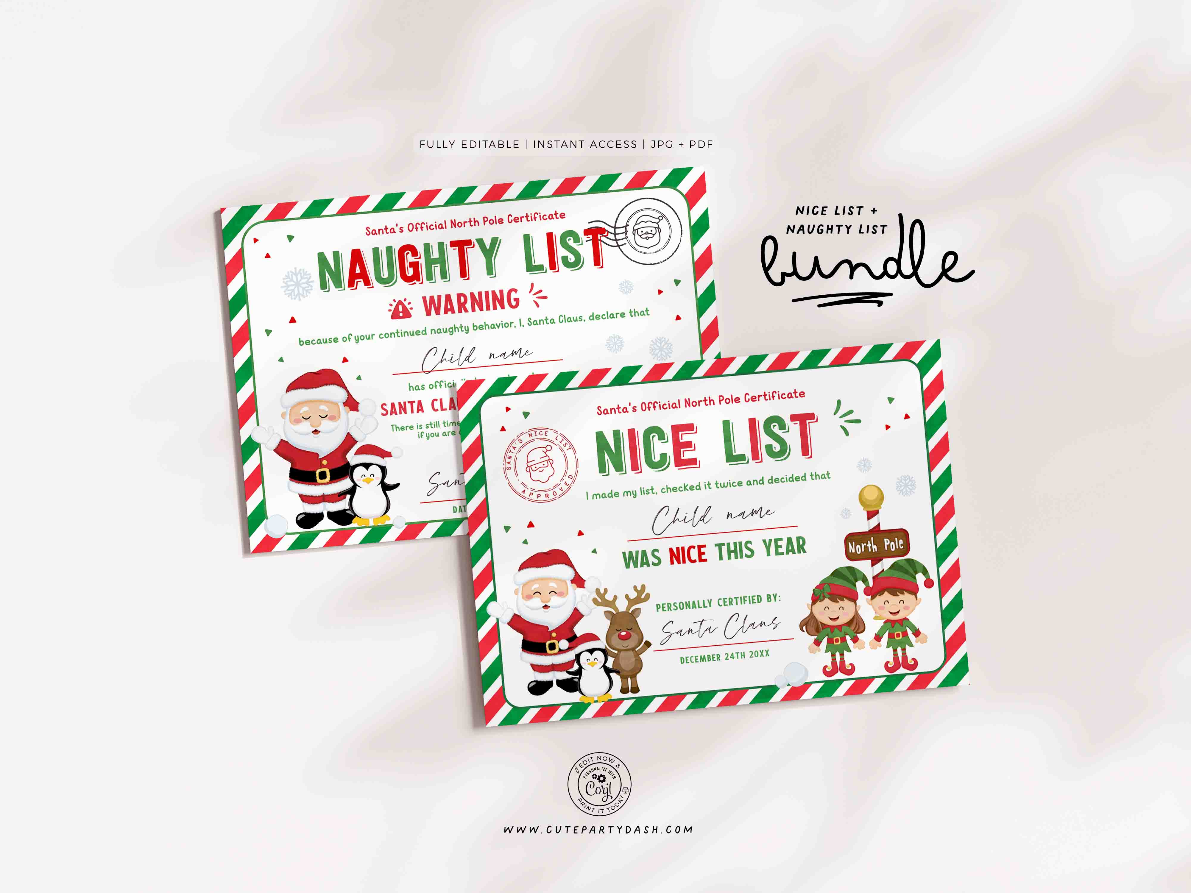 Santa's Nice Naughty List Certificate - 5x7 101-600 design preview