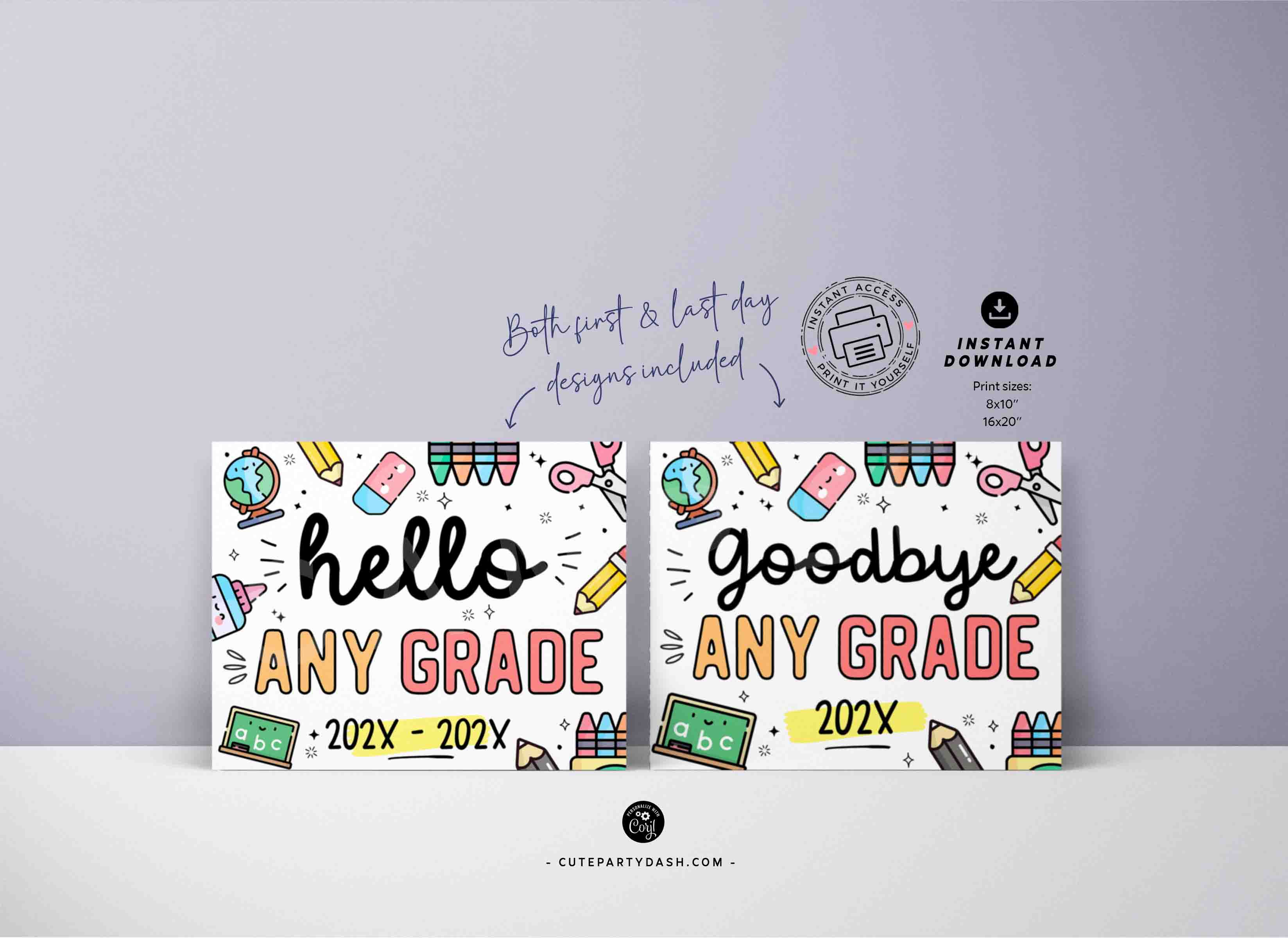 Back to School Sign Bundle  - SC017 design preview