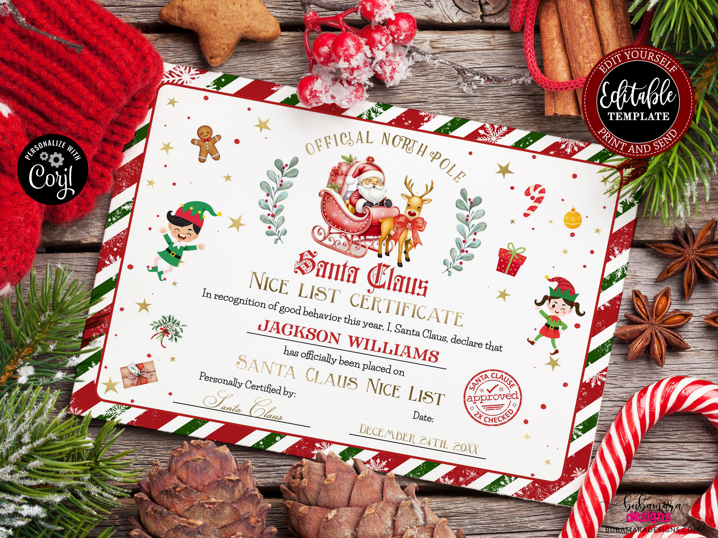 CR25006A1 Nice List Certificate design preview