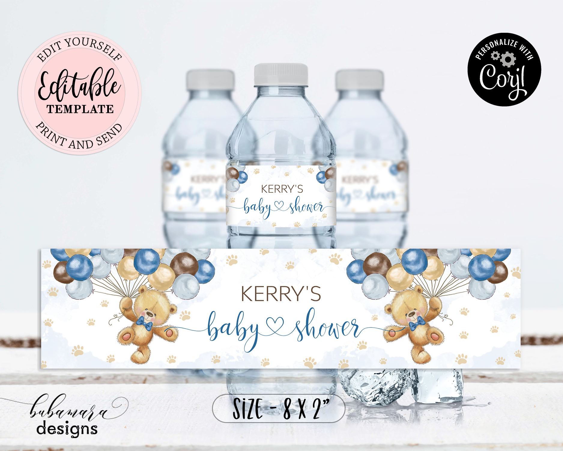 CEP078DWB Water Bottle Label design preview