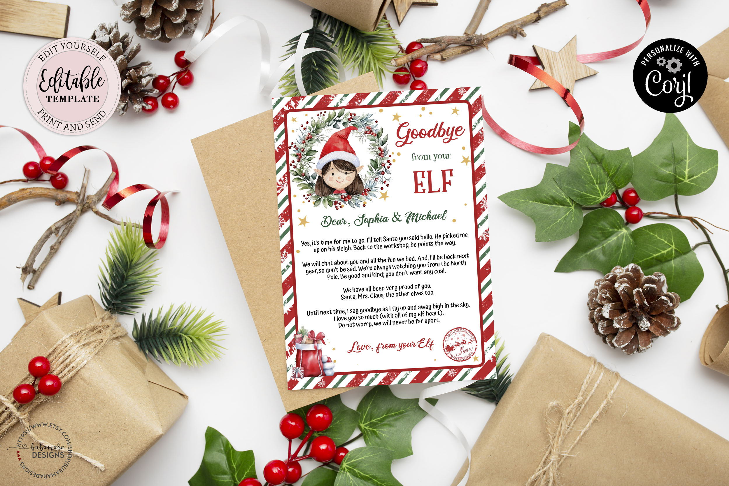 CR008C2 Goodbye from Elf letter design preview