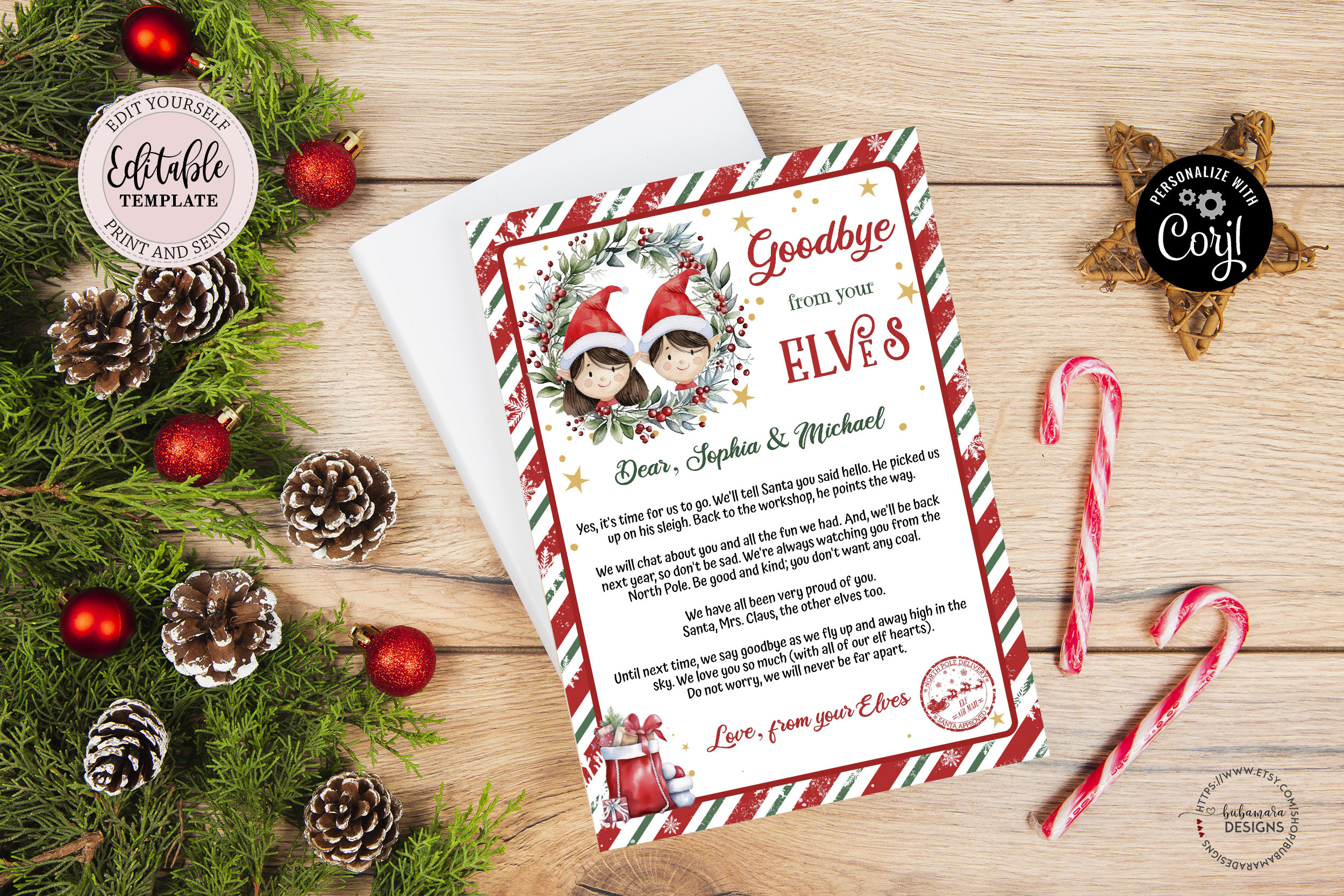 CR008A2 Goodbye from Elves letter design preview