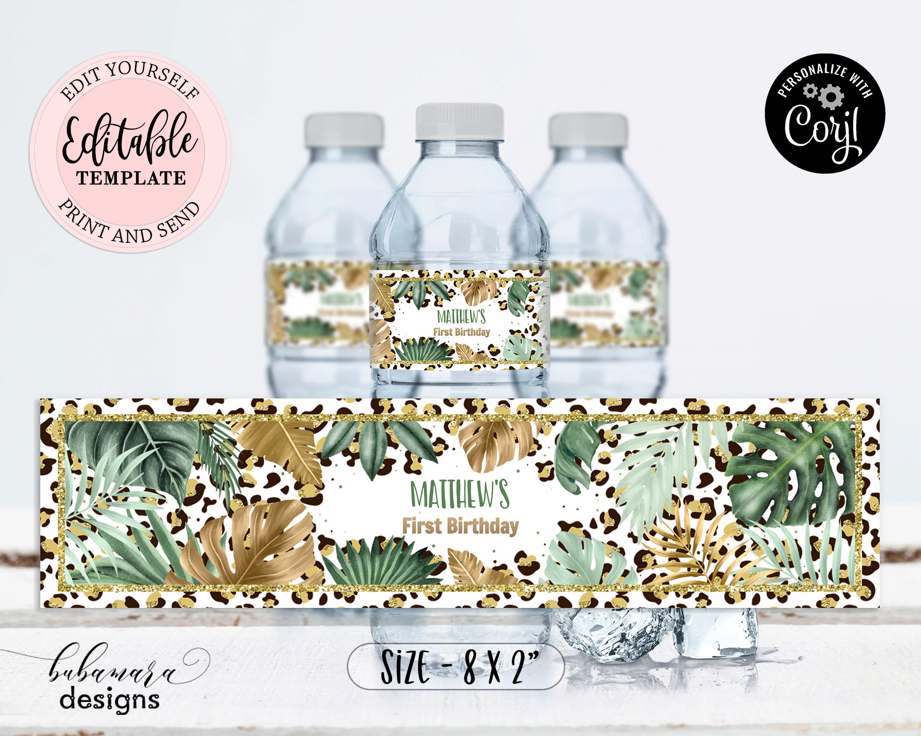 CEP086BWB Water Bottle Label design preview