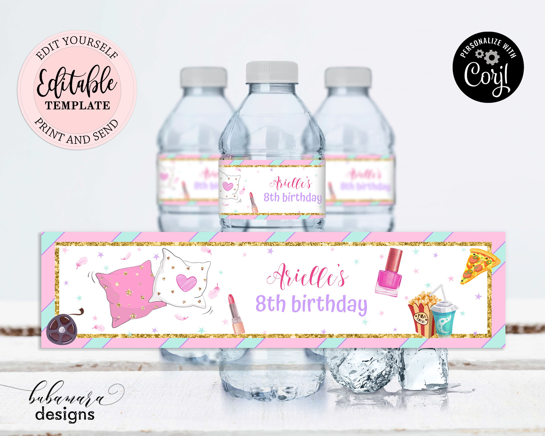 CEP154WB Water Bottle Label design preview