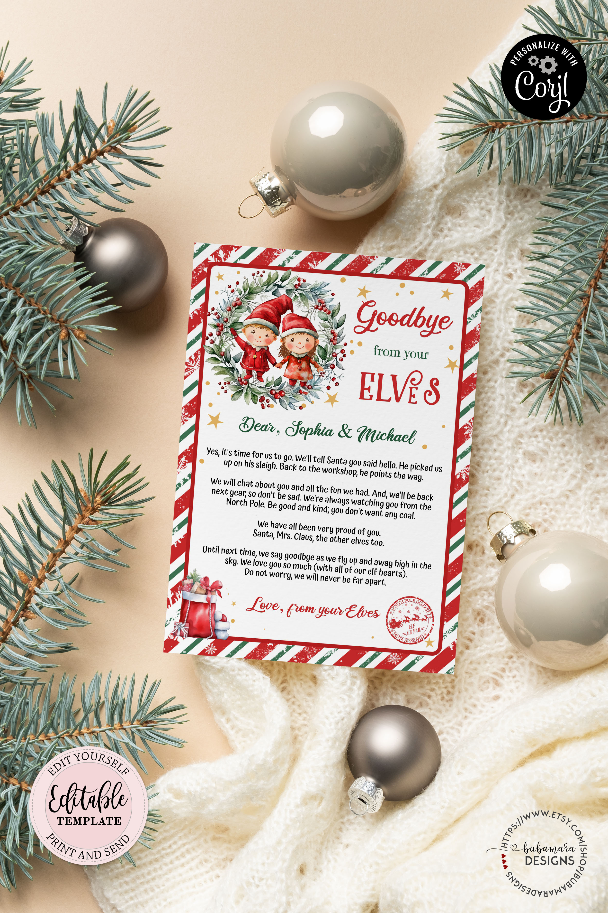 CR008E2 Goodbye from Elves letter design preview