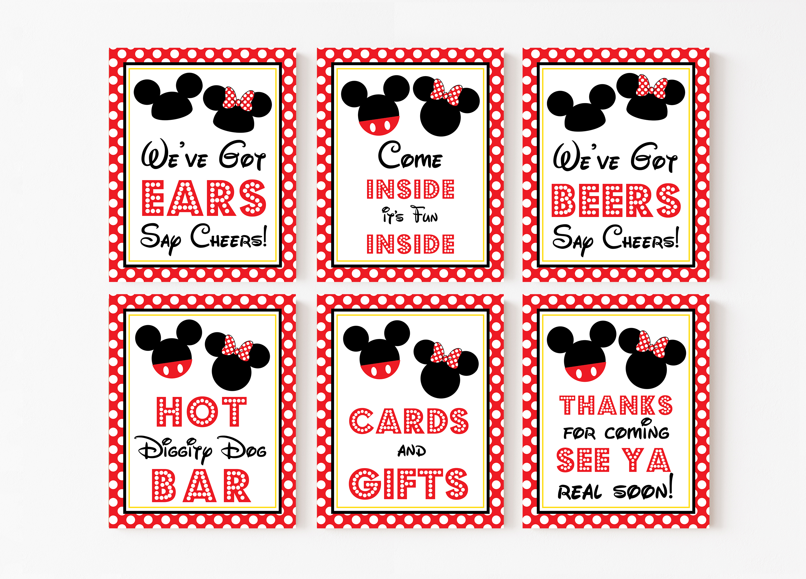 Mickey Minnie Red Signs design preview