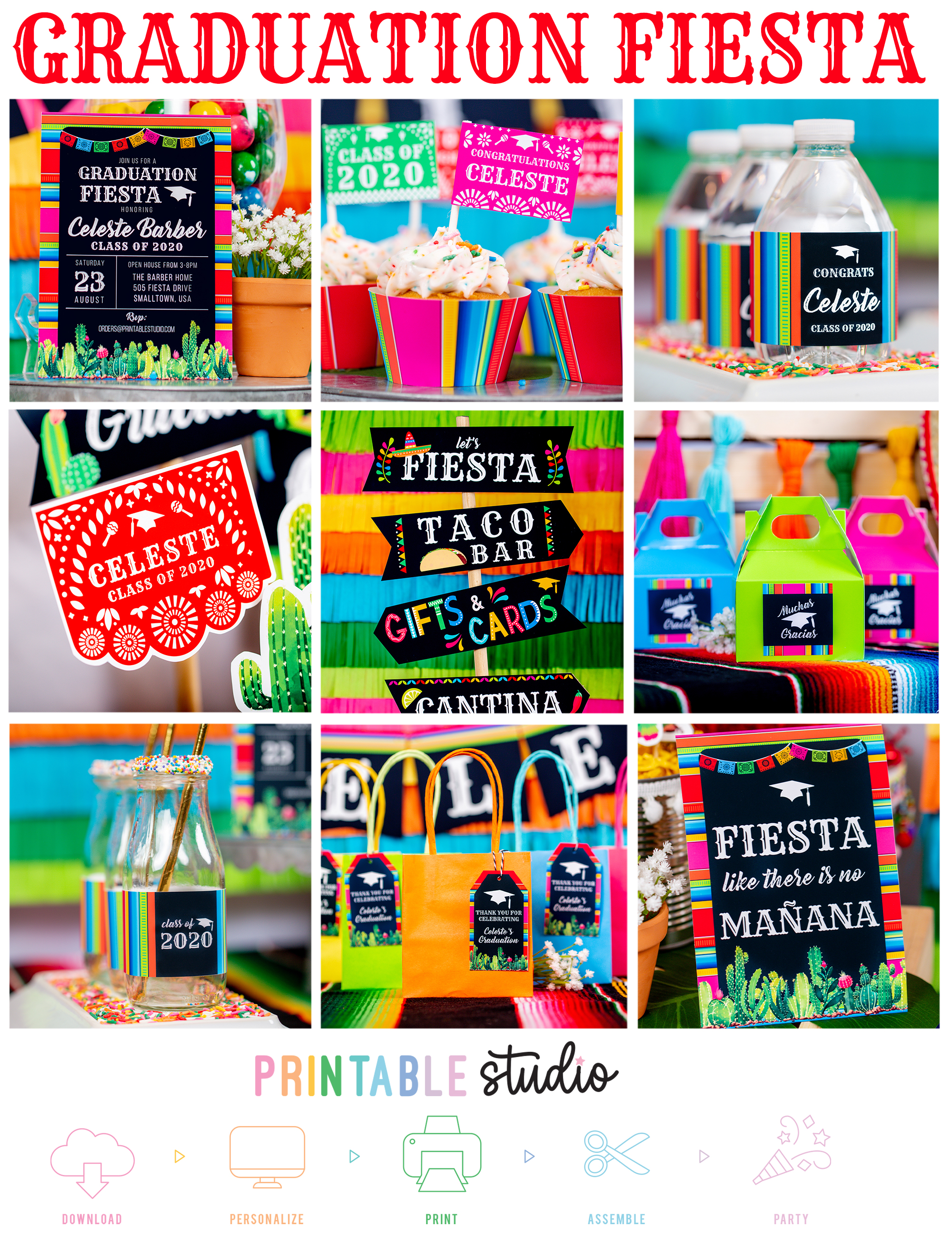 Graduation Fiesta Party Bundle design preview
