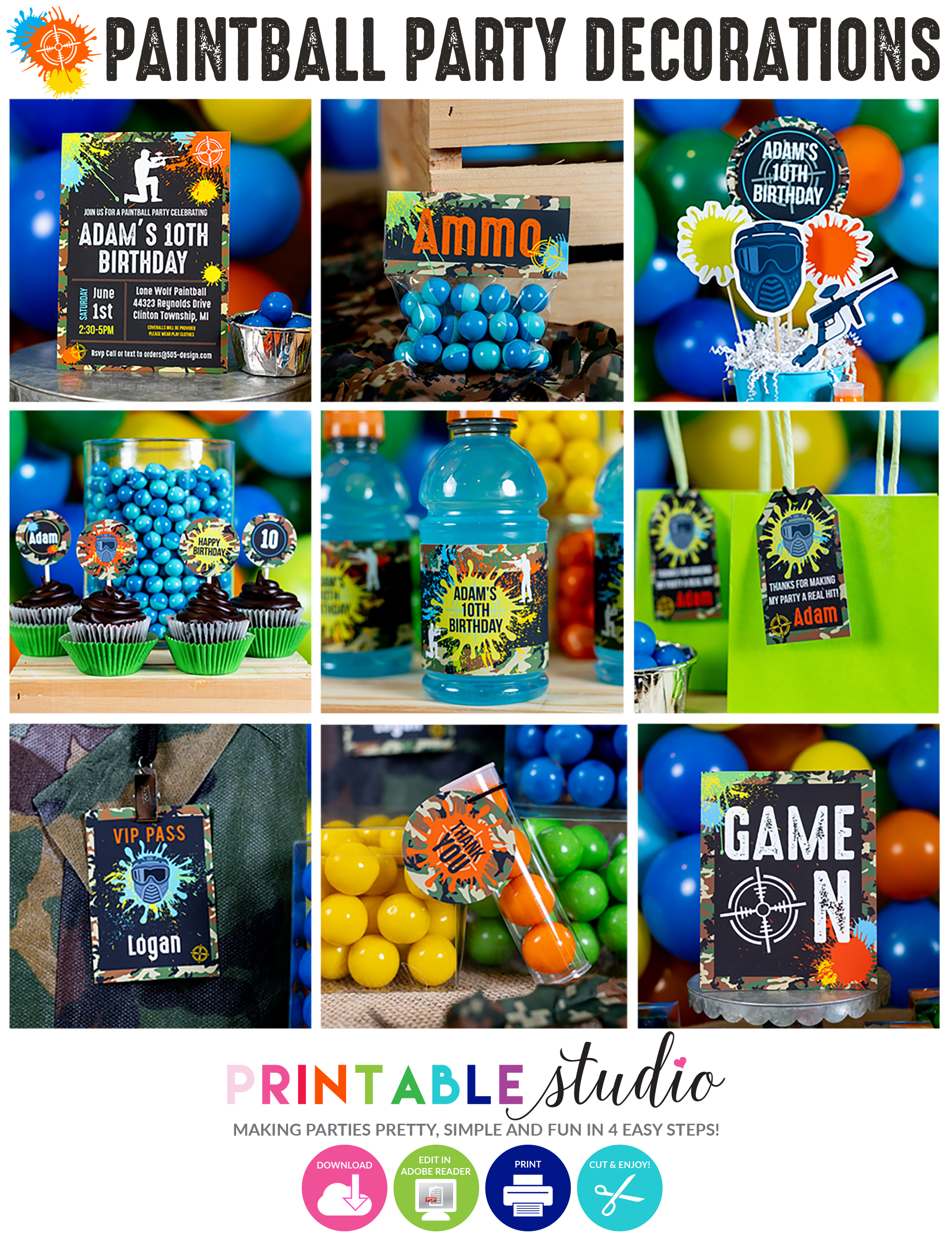 Paintball Party Bundle design preview