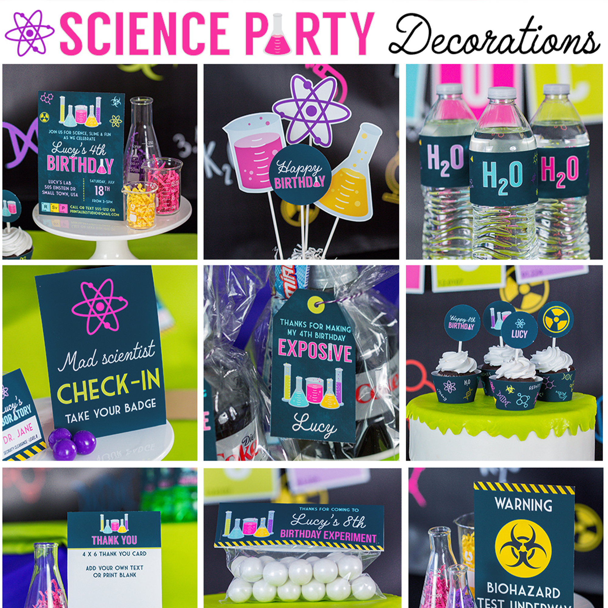 Science Pink Party Bundle design preview