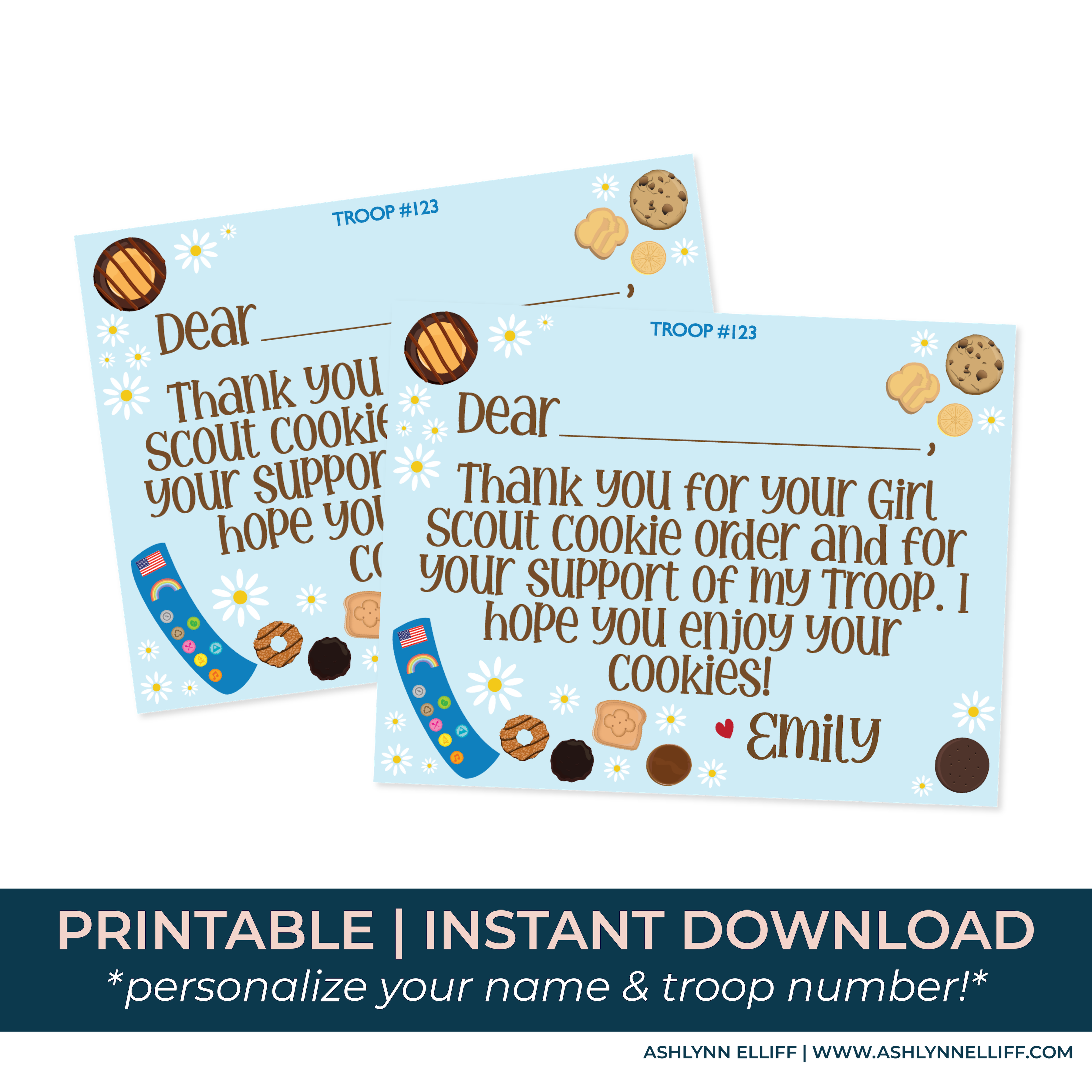 Girl Scout Daisy Stationery design preview
