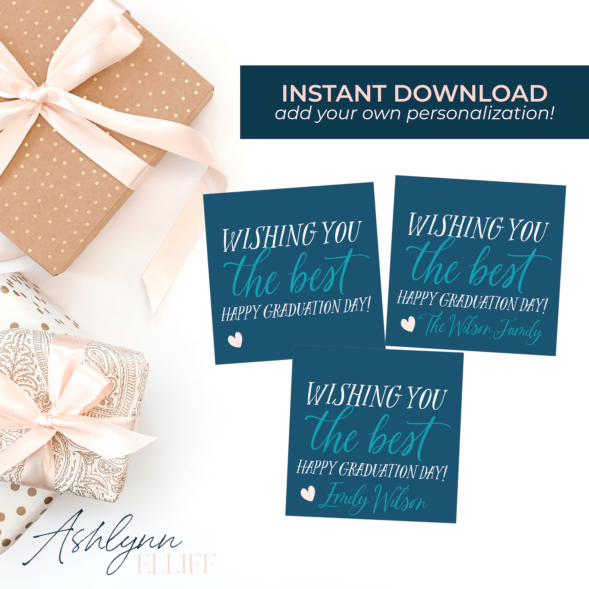 Wishing you the best (Blue) Tags design preview