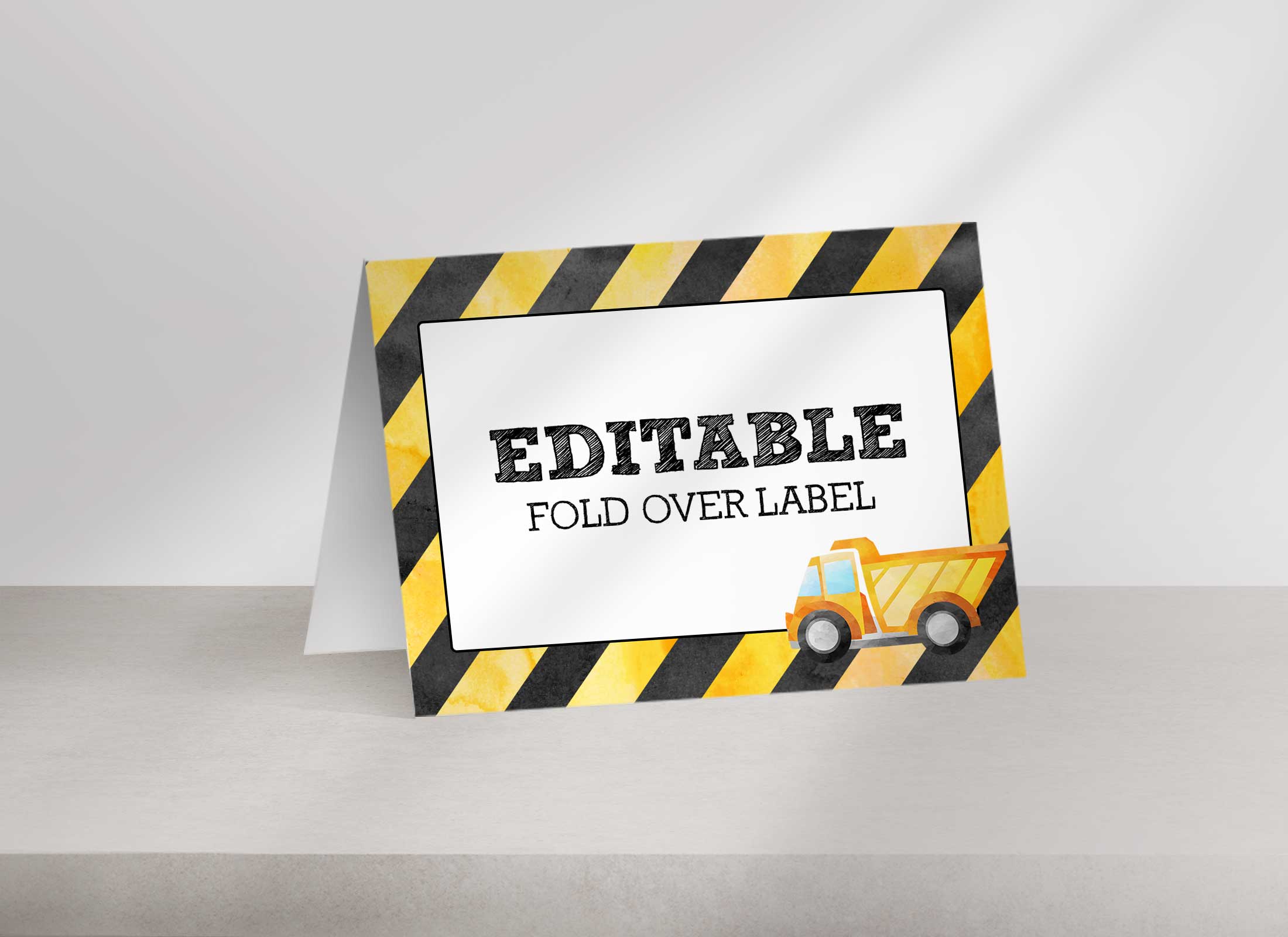 Construction Birthday - Food Table Labels design preview