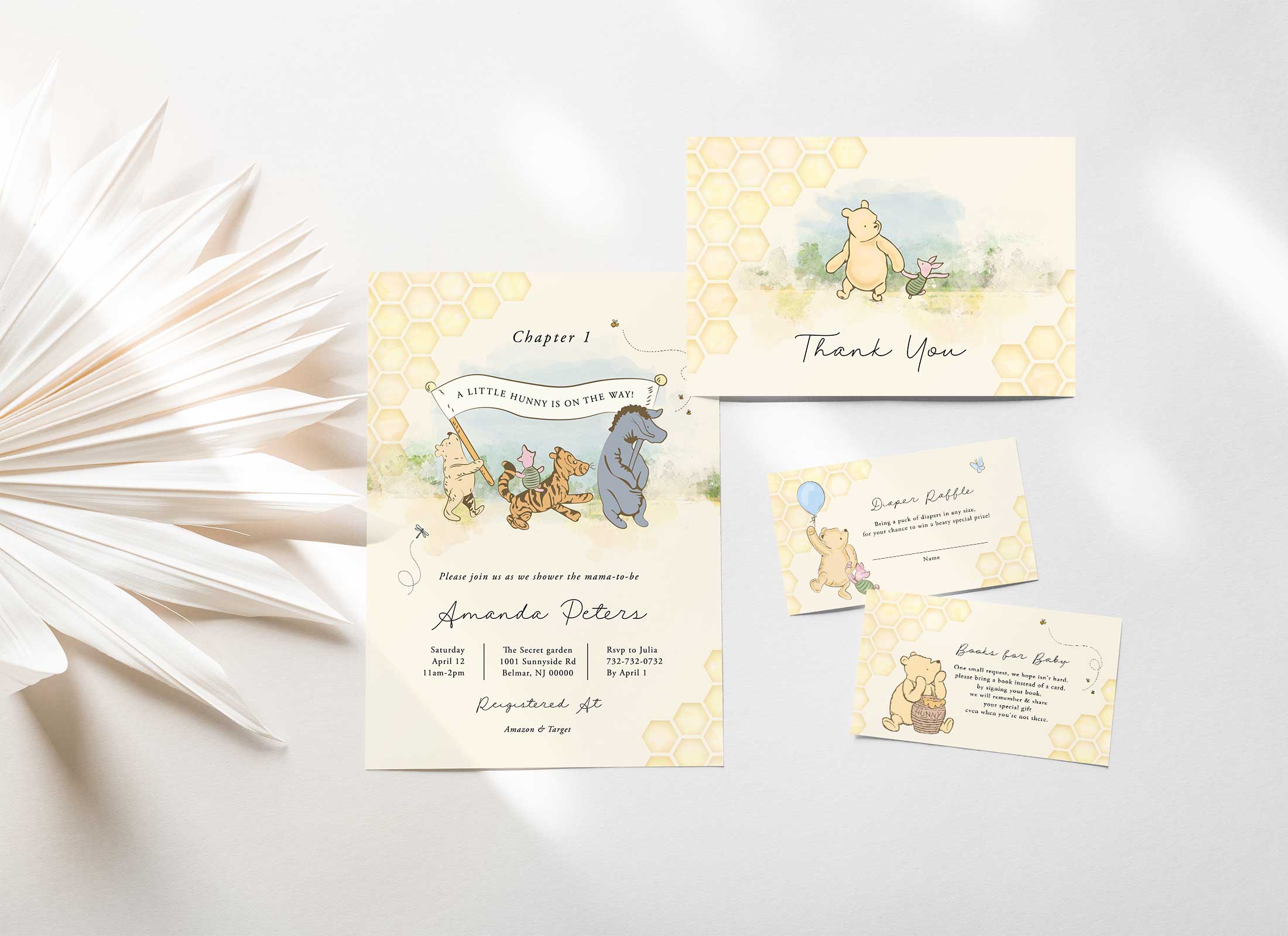 Pooh - Honeycomb - Baby Shower - Bundle design preview