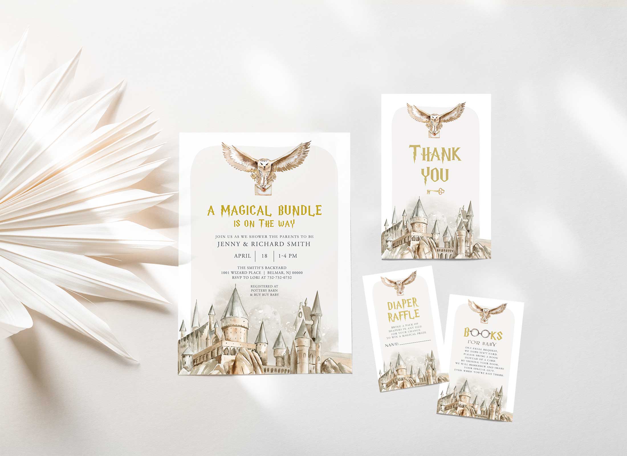 Baby Shower - Wizard - Invitation Bundle - Owl design preview