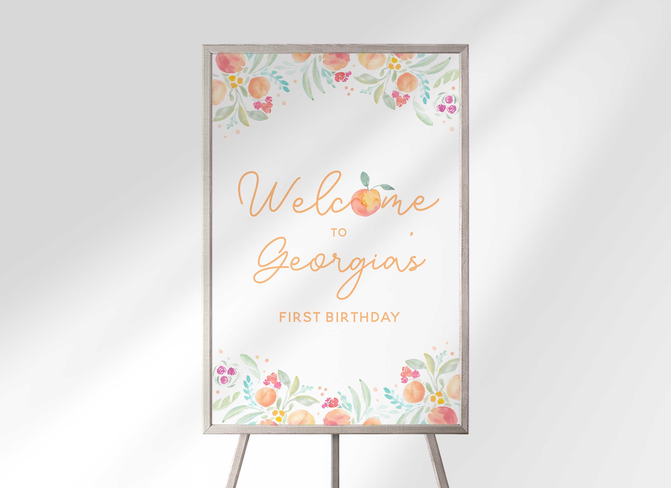 Sweet Peach - Welcome Sign design preview