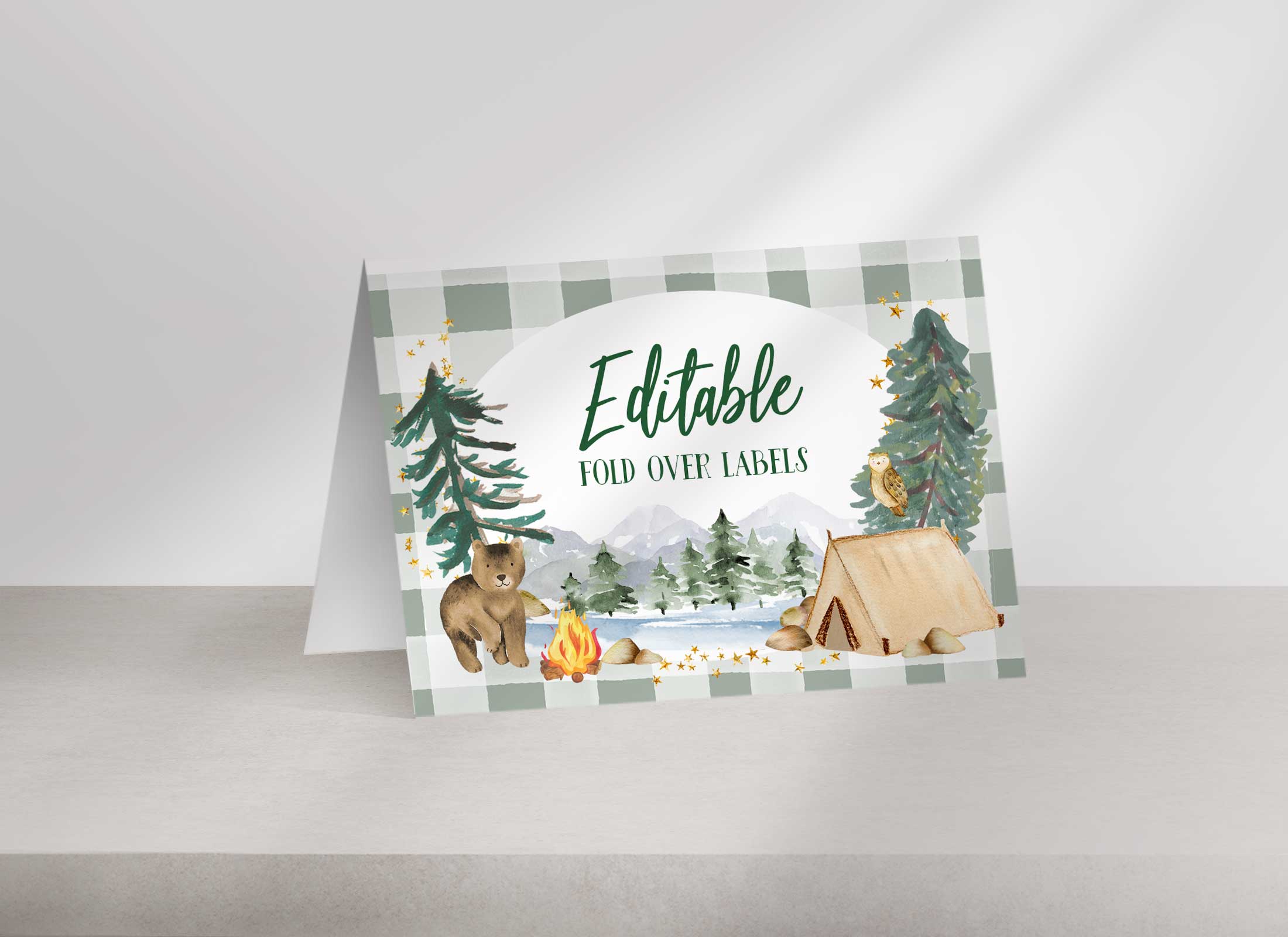 Explorer - Fold Over Table Labels - Plaid design preview