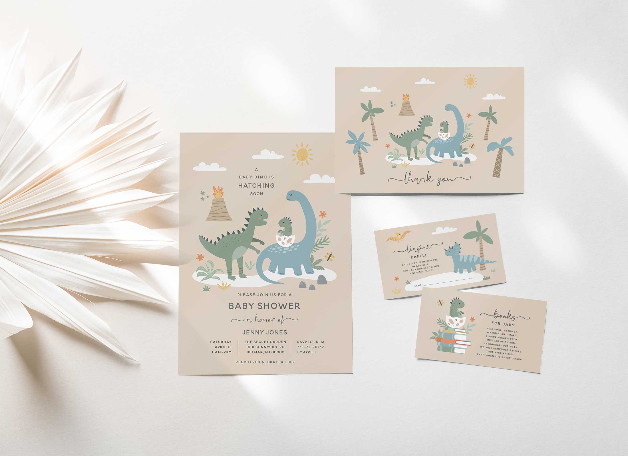 Baby Shower - Neutral Dino - Bundle design preview