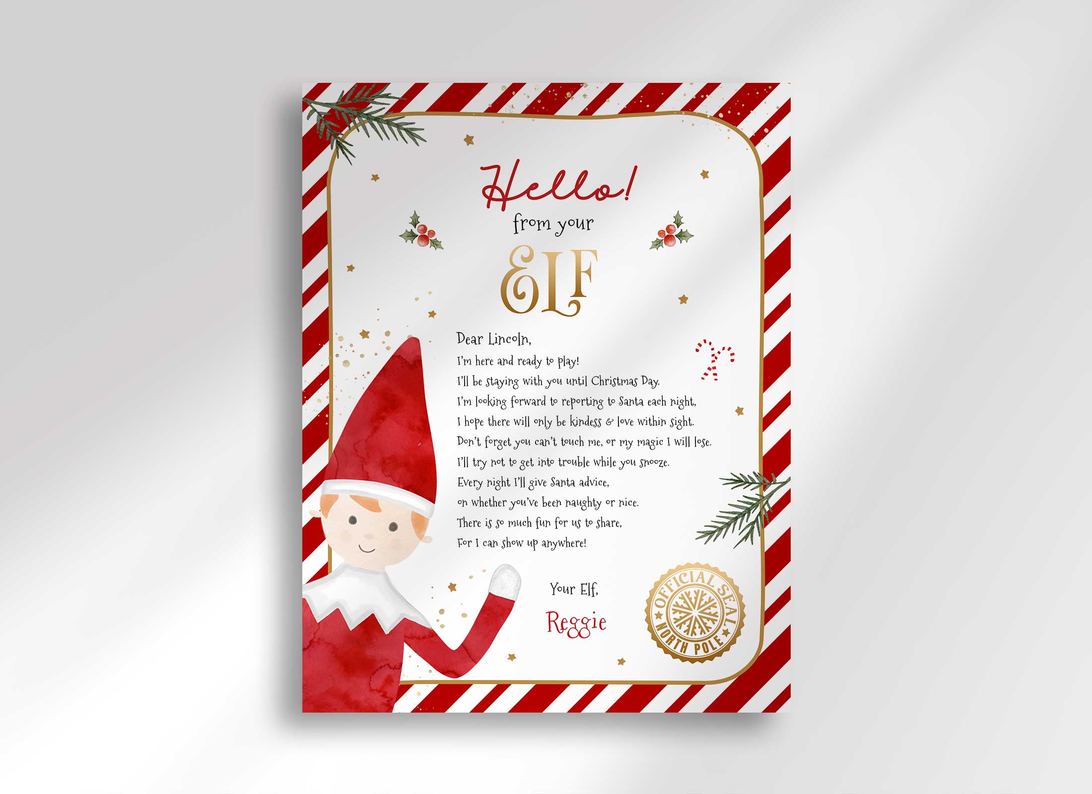 Christmas Letter - Welcome From Your Elf III - 8.5x11 design preview