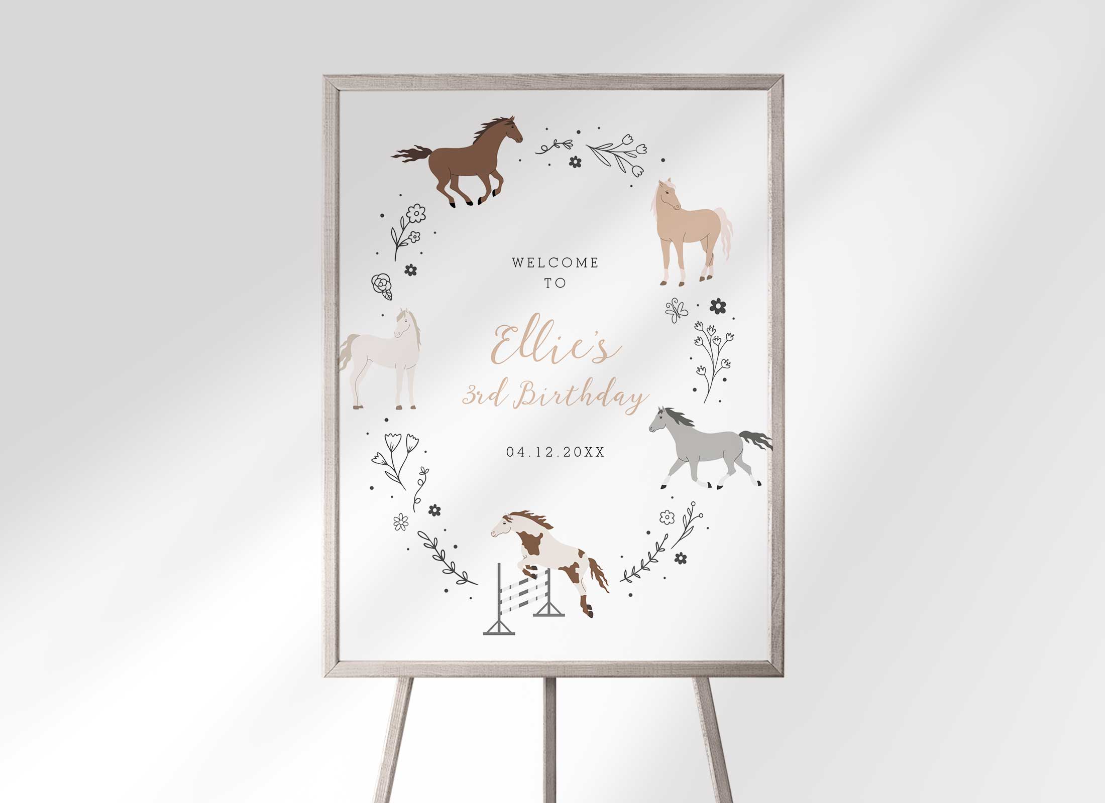 Equestrian - Birthday - Welcome Sign design preview