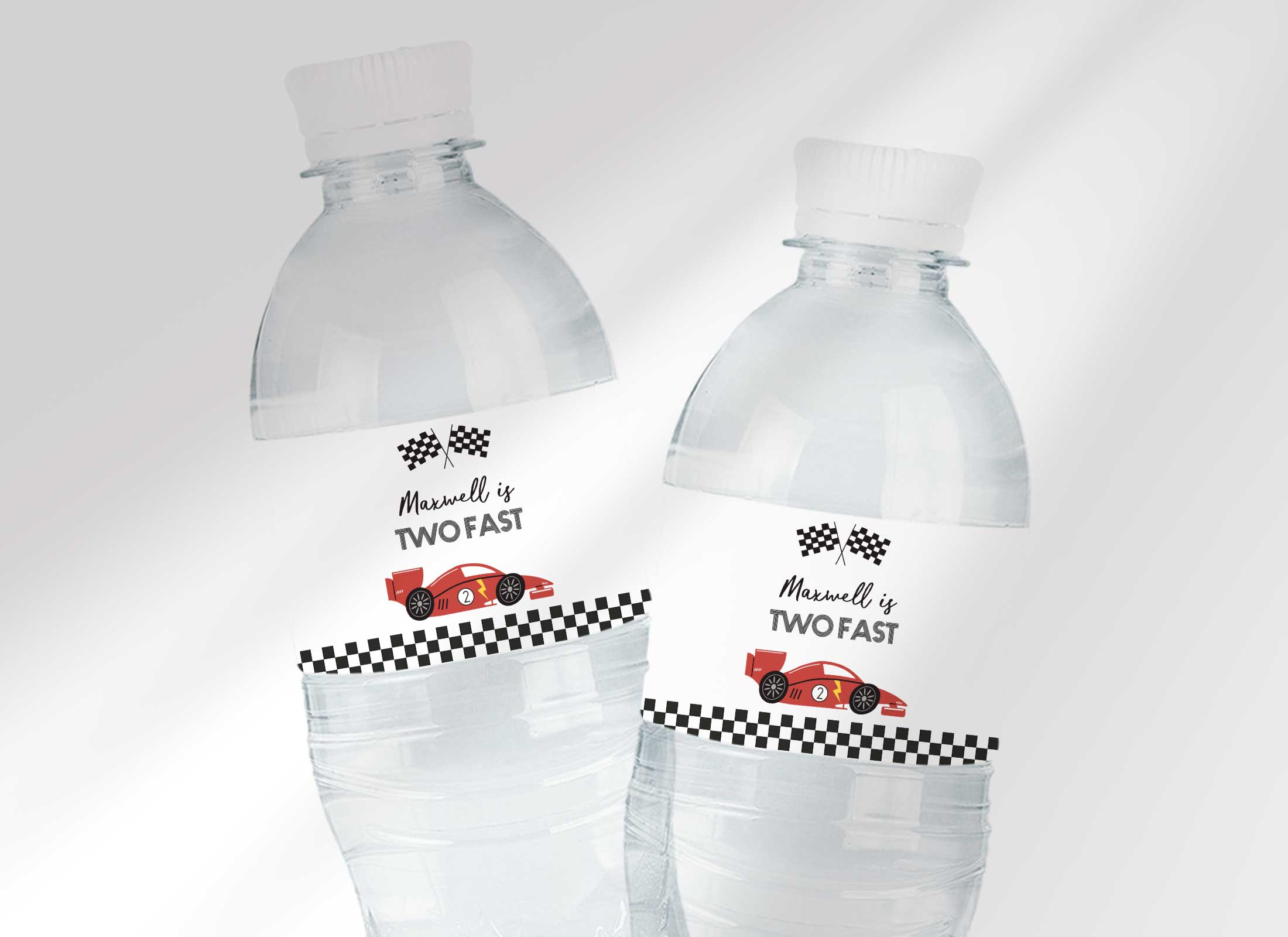 Racer Birthday - Water Bottle Wrap design preview