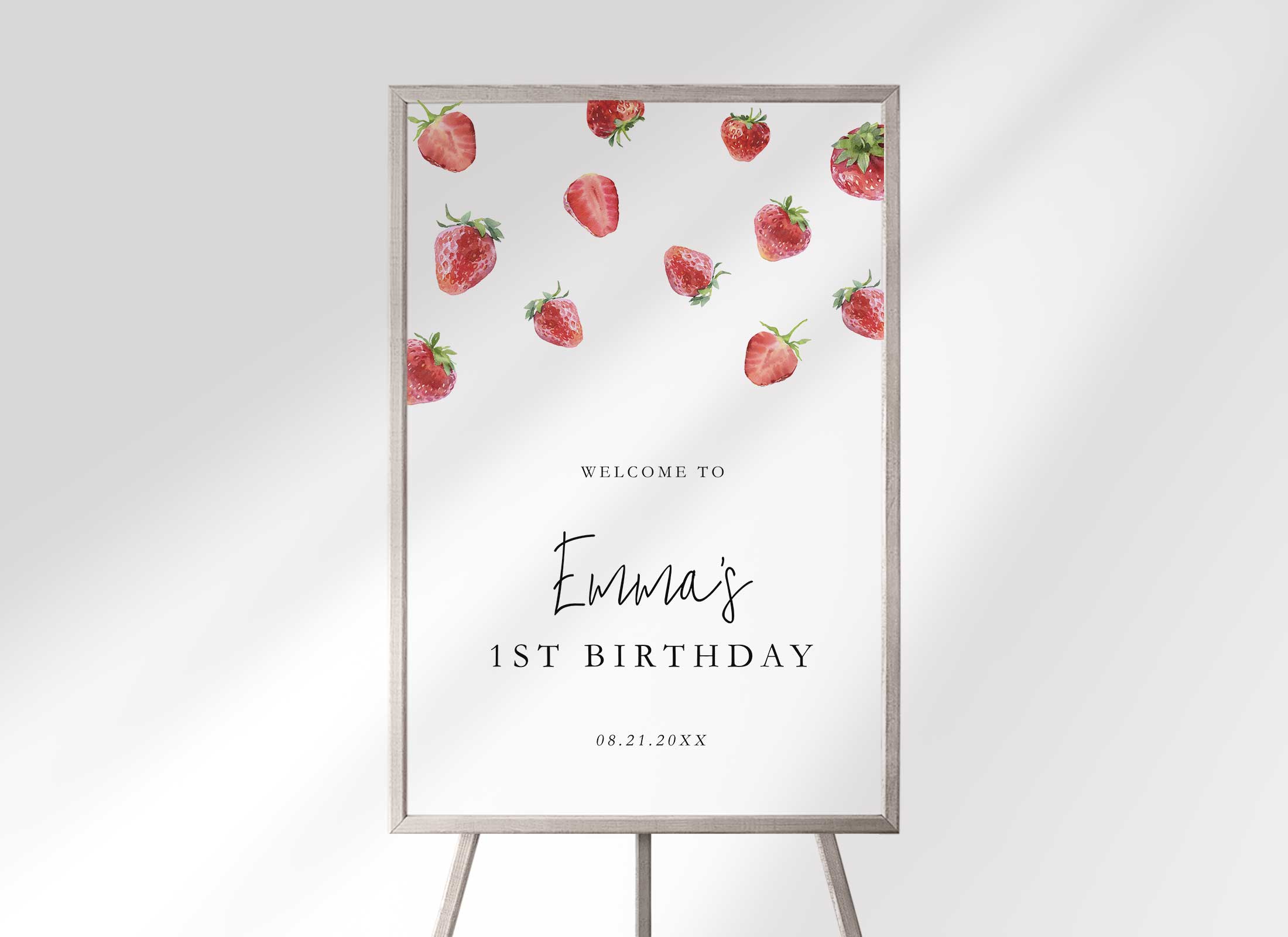 Red Strawberry - Birthday - Welcome Sign design preview