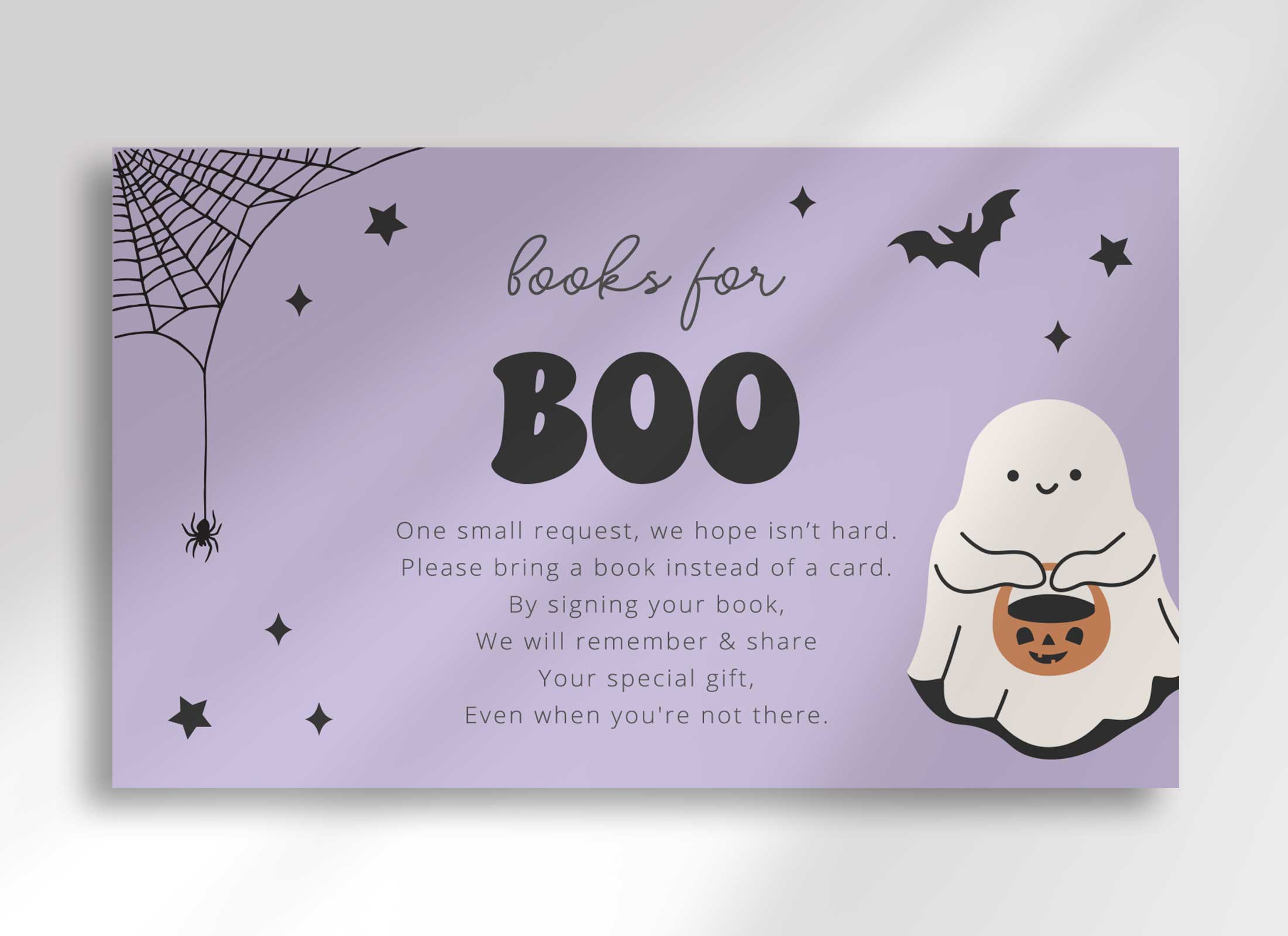Happy Ghosts - Baby Shower - Purple - Books for Boo design preview
