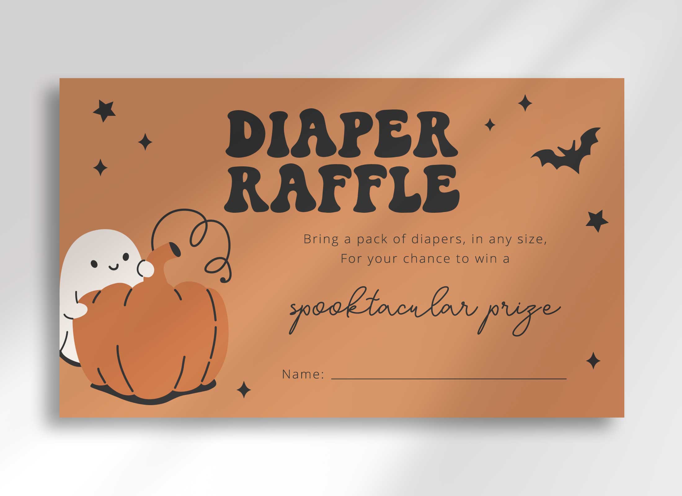 Happy Ghosts - Baby Shower - Orange - Diaper Raffle design preview