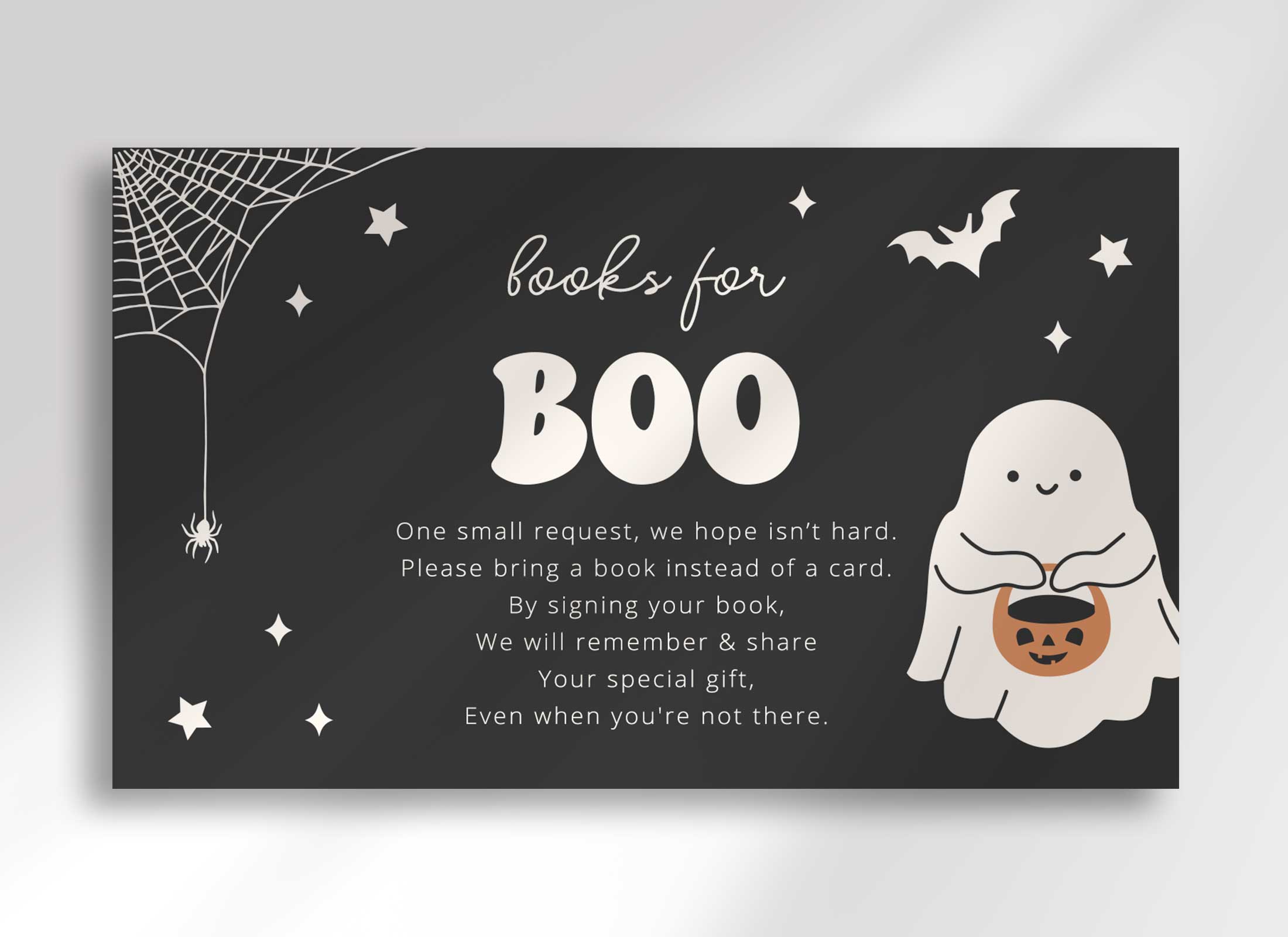 Happy Ghosts - Baby Shower - Dark Gray - Books for Boo design preview
