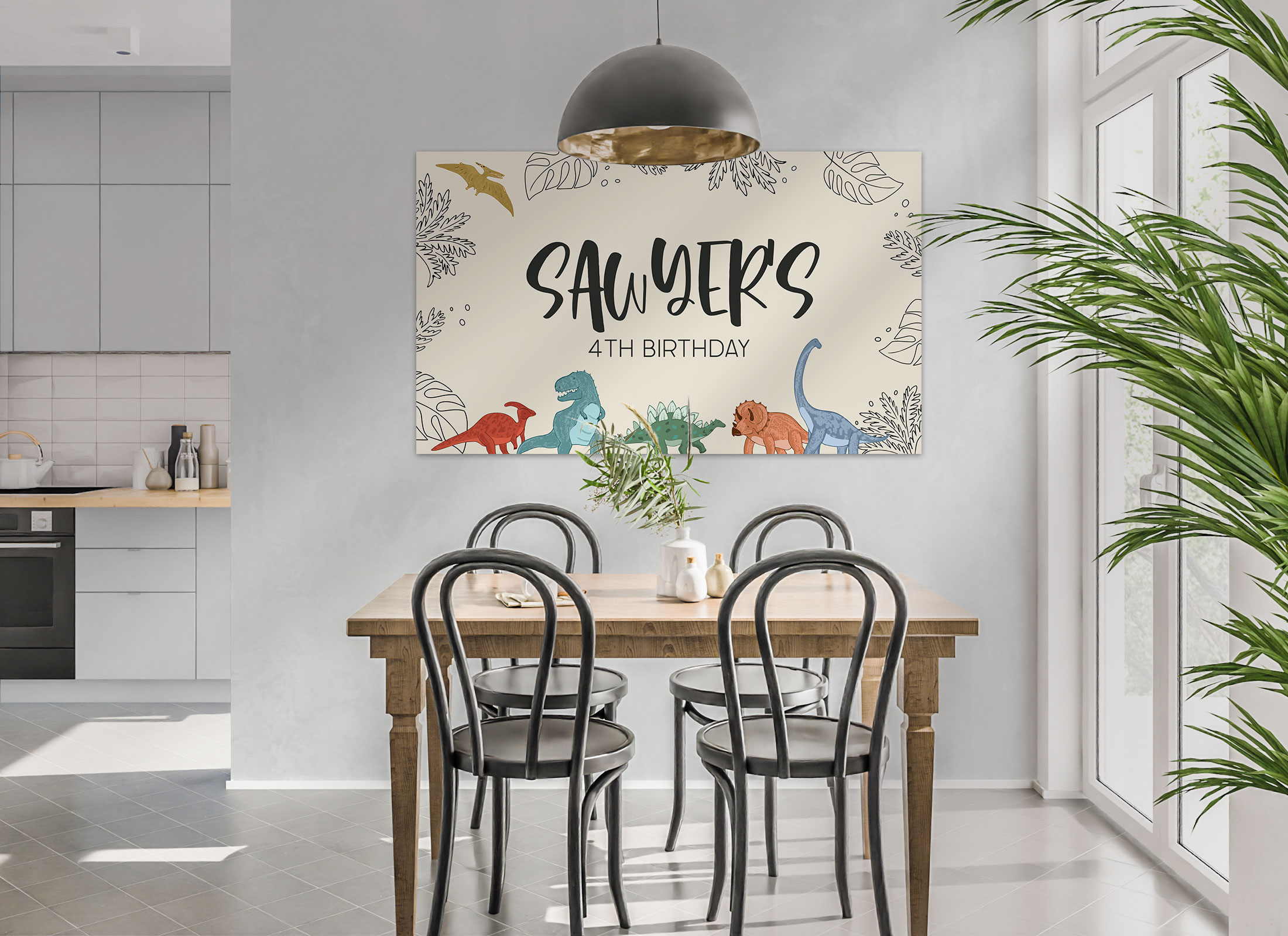 Doodle Dino - Backdrop Banner design preview