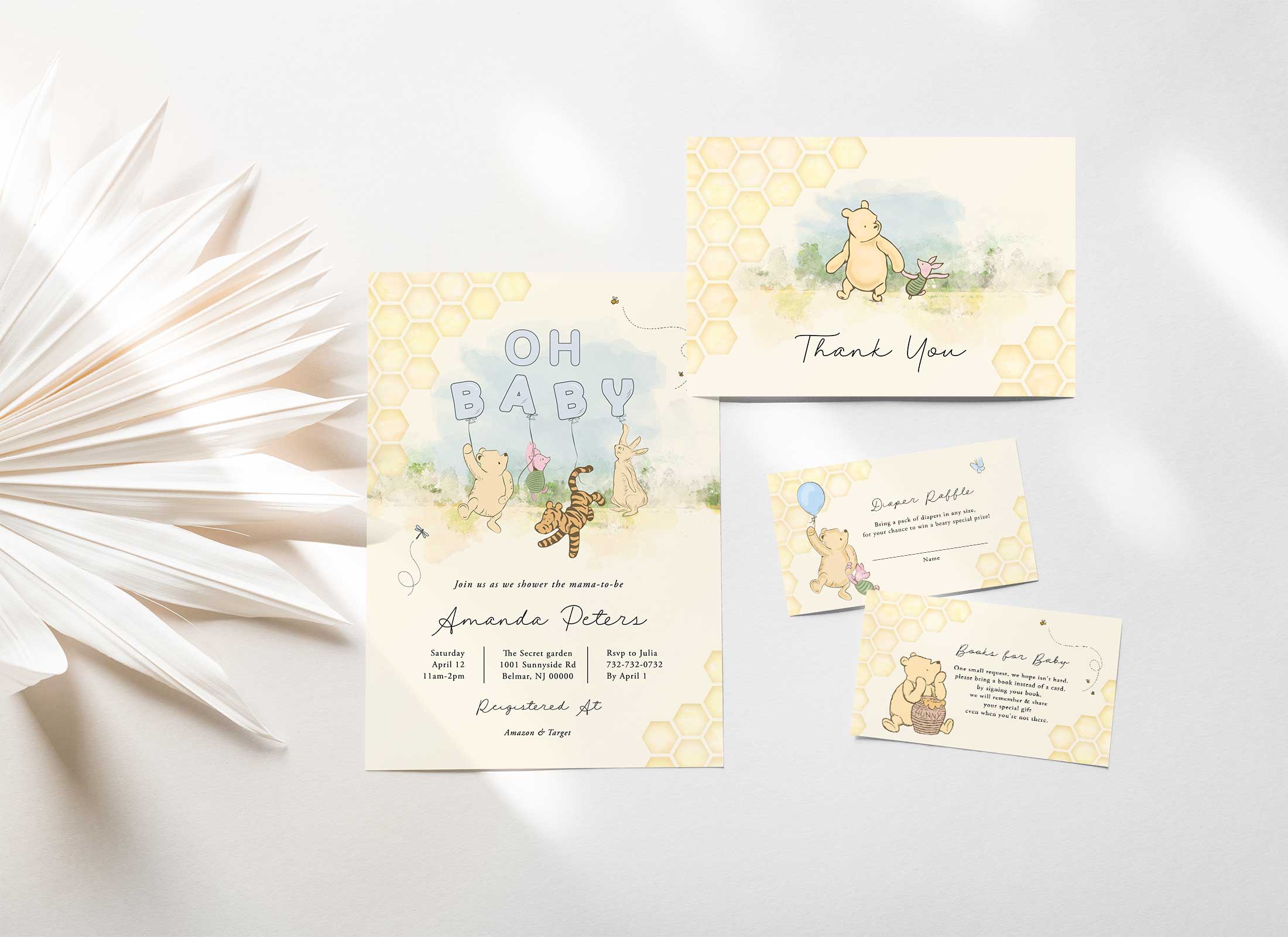 Pooh - Honeycomb - Baby Shower - Bundle - Oh Baby design preview
