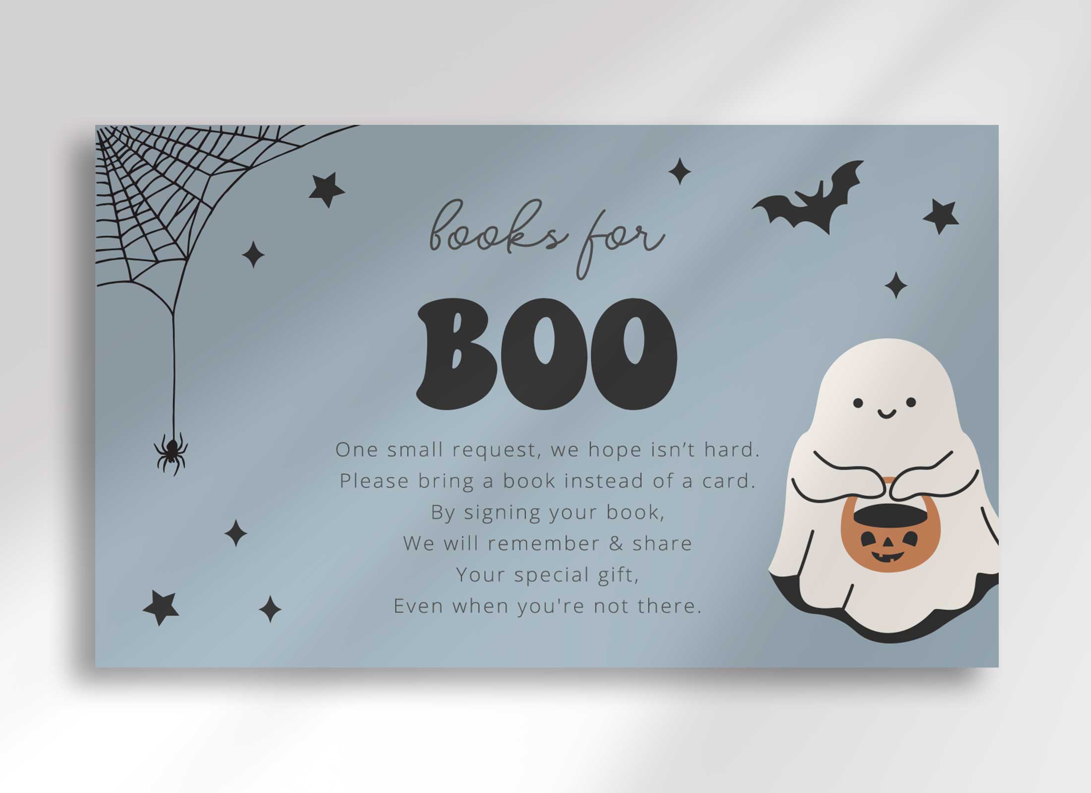 Happy Ghosts - Baby Shower - Blue - Books for Boo design preview