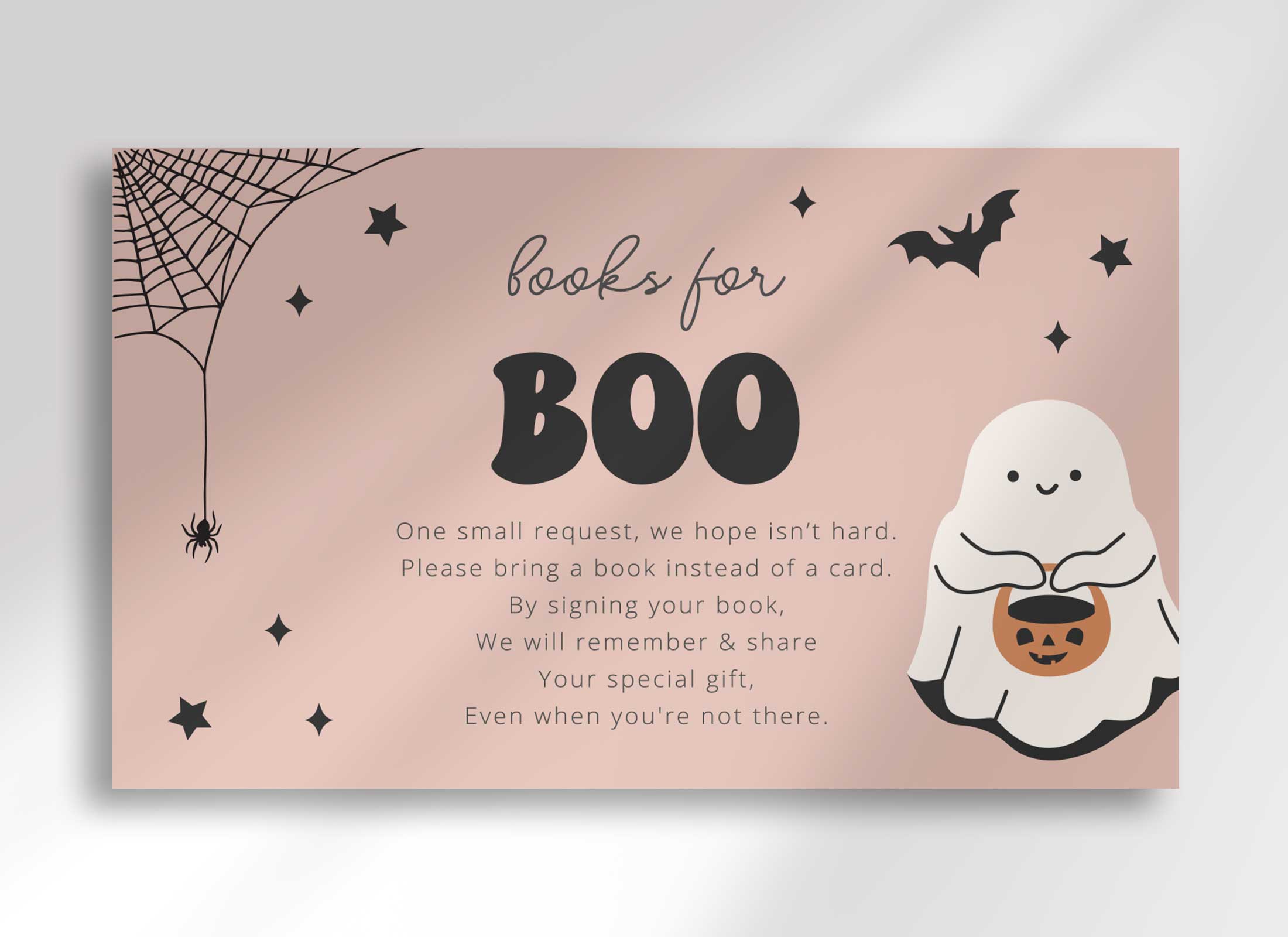 Happy Ghosts - Baby Shower - Pink - Books for Boo design preview