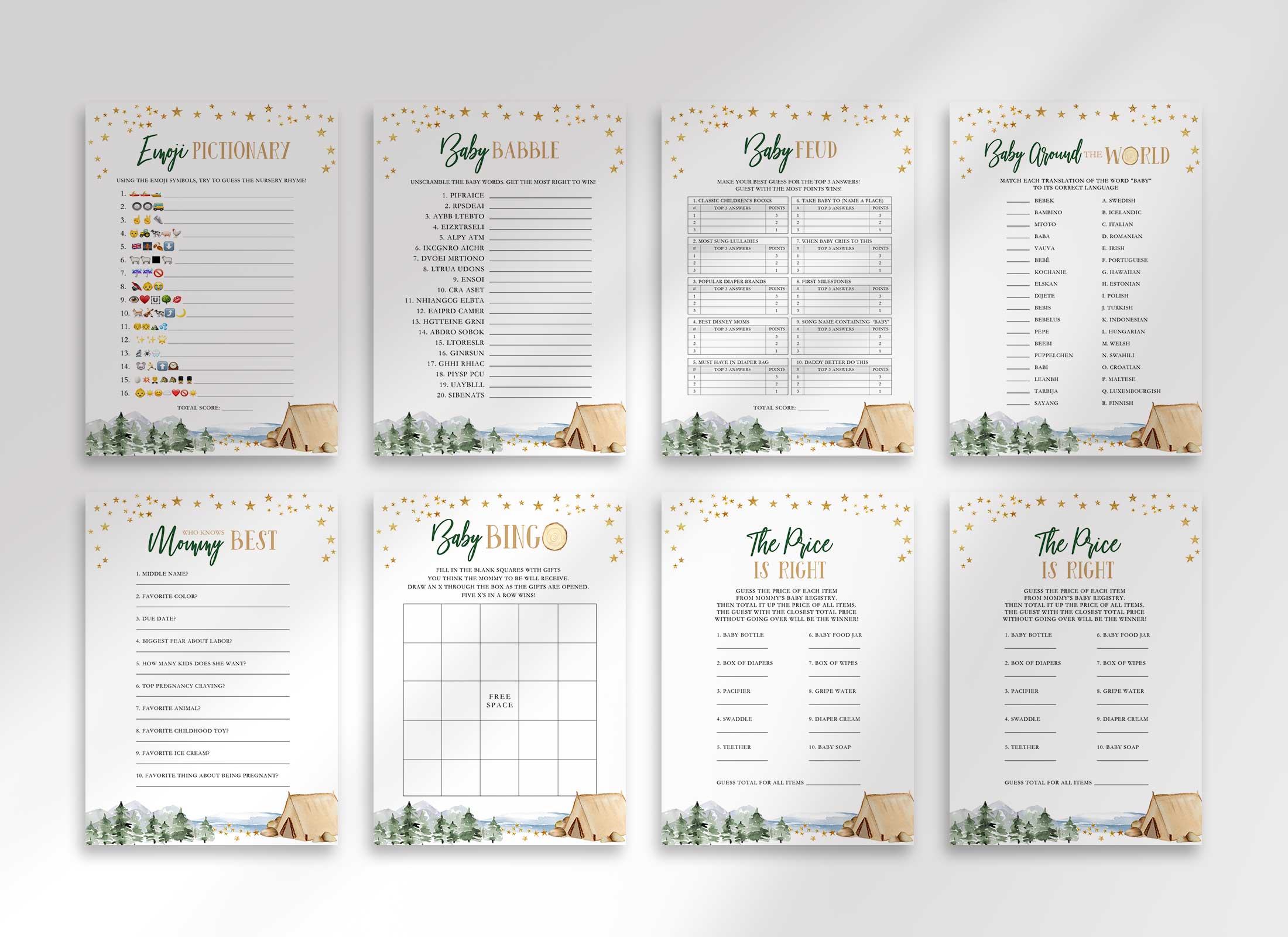 Baby Shower - Explorer - Game Package - Simple design preview
