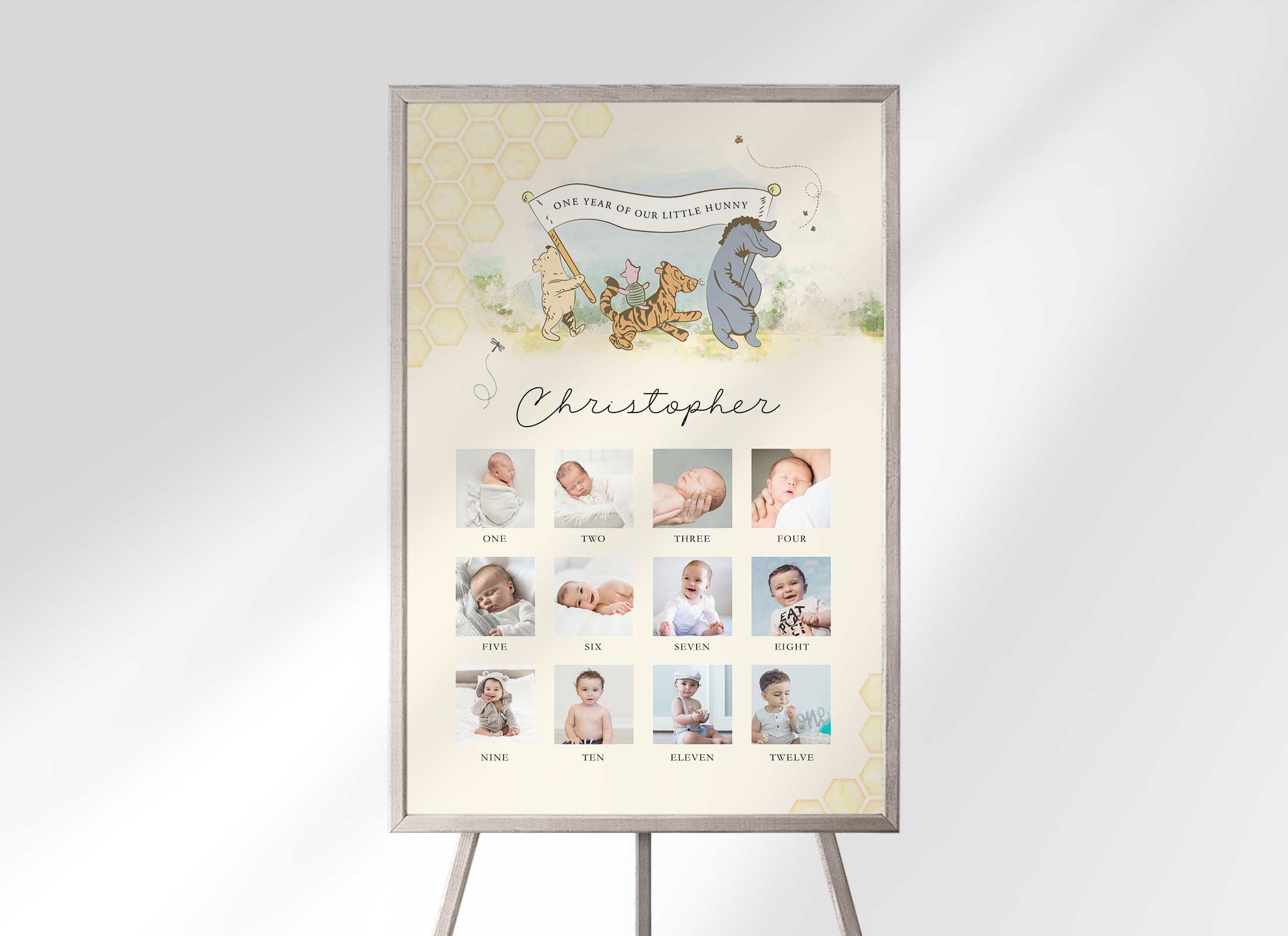 Pooh - Birthday - Photo Milestone Chart design preview