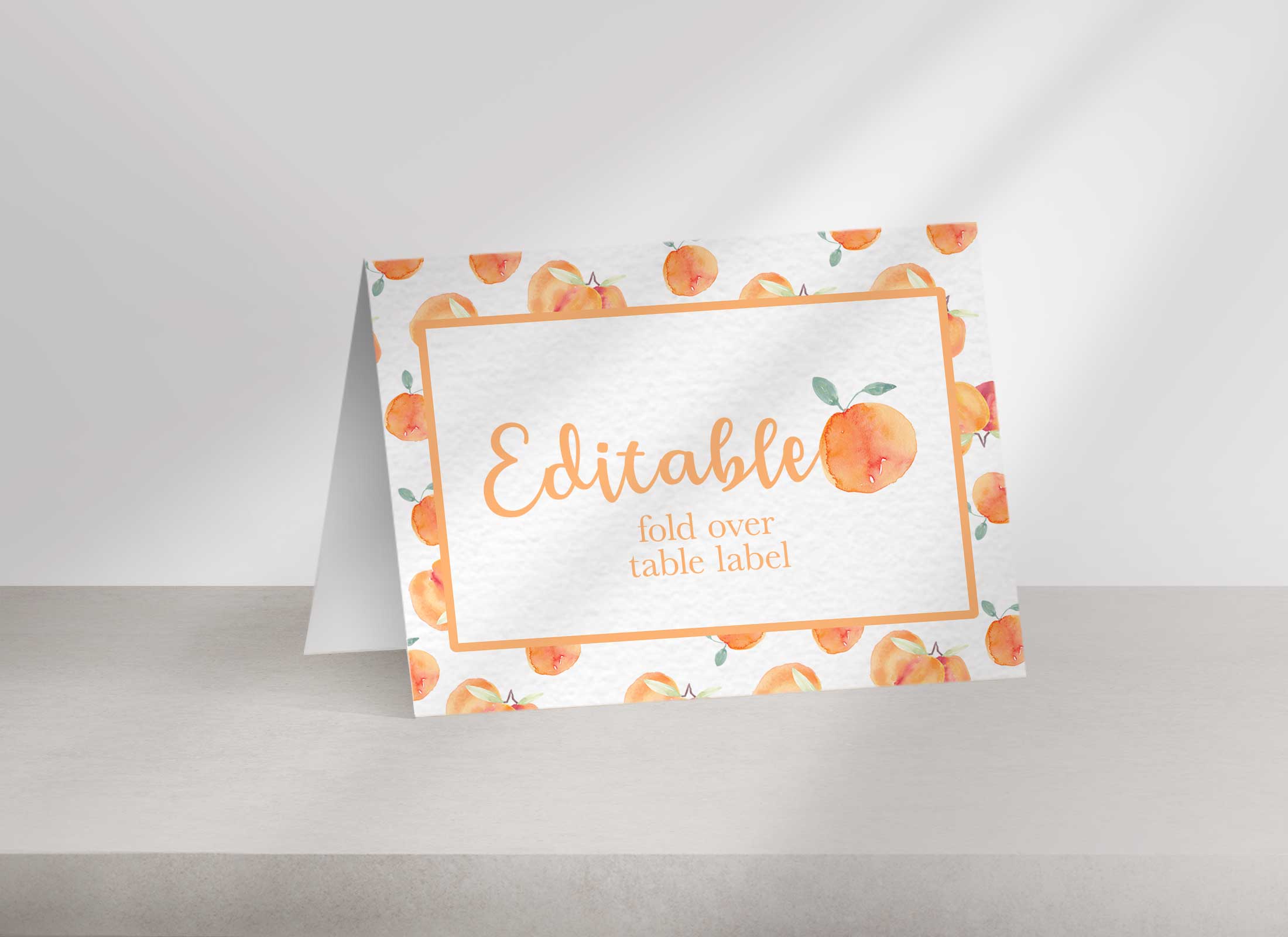 Peach Theme - Food Table Labels design preview
