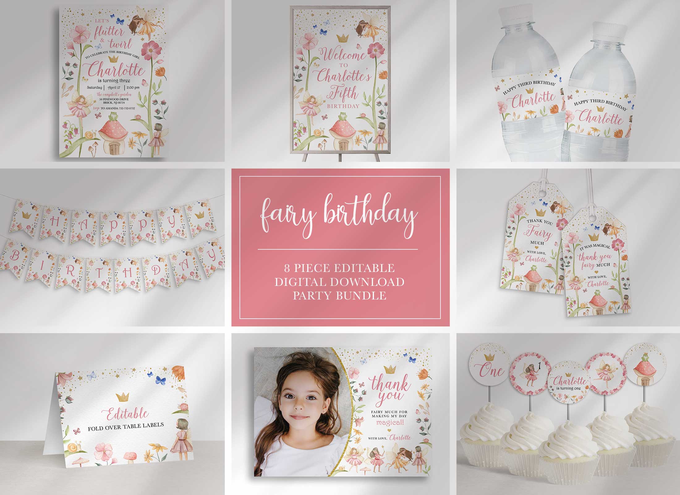 Fairy Birthday - Bundle - Pink Fairy design preview